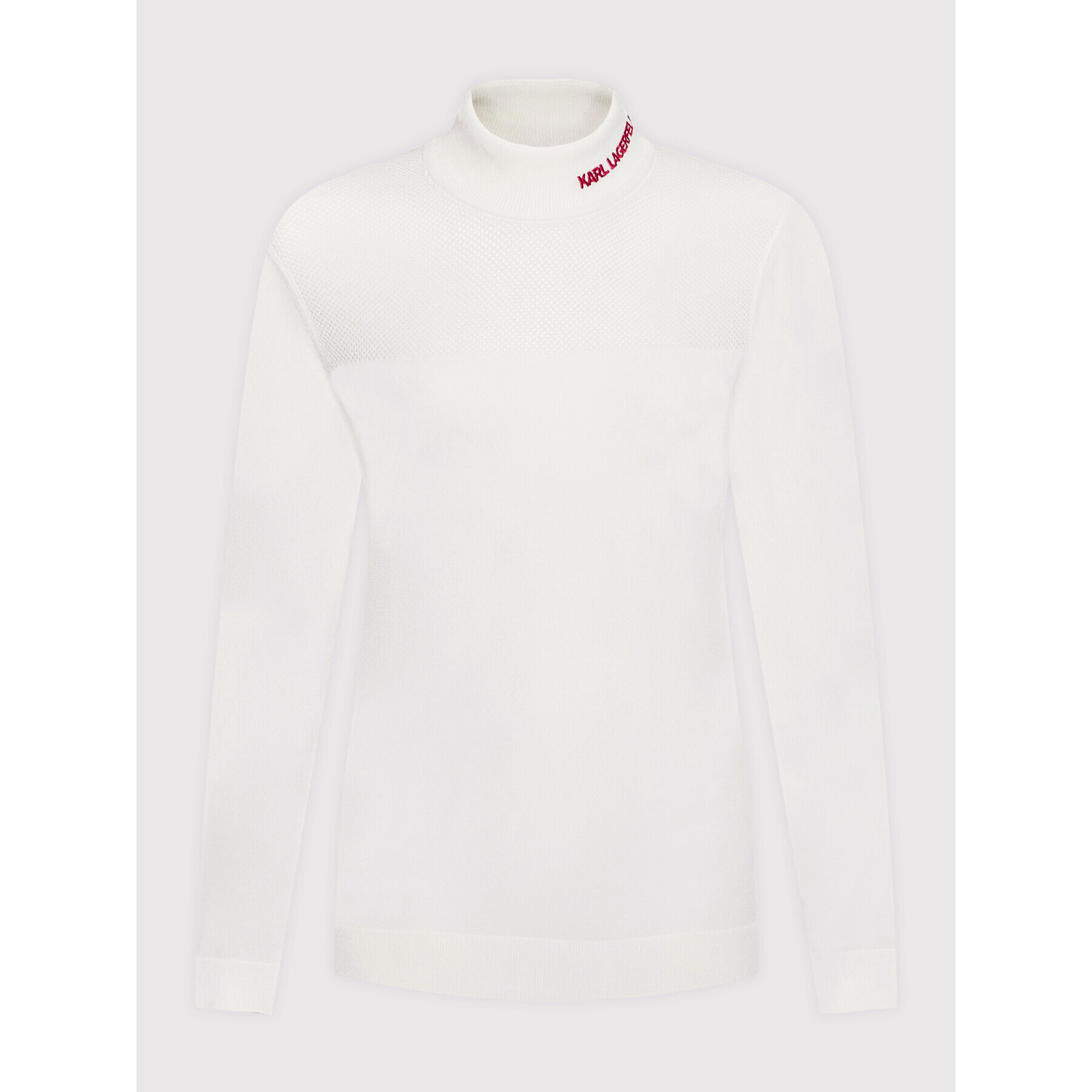 KARL LAGERFELD Поло Logo 221W2001 Бял Regular Fit - Pepit.bg