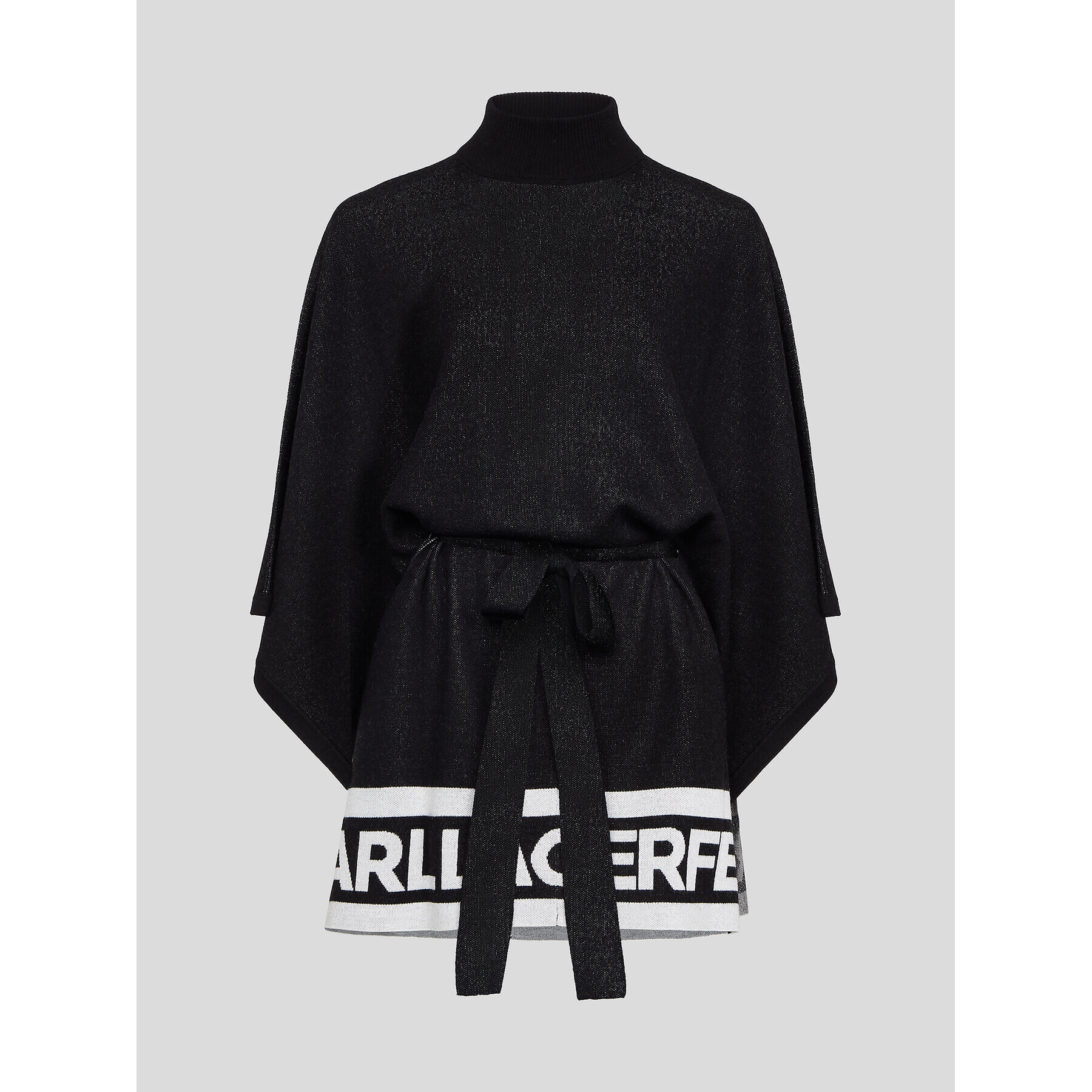 KARL LAGERFELD Пончо Logo 226W2010 Черен Relaxed Fit - Pepit.bg