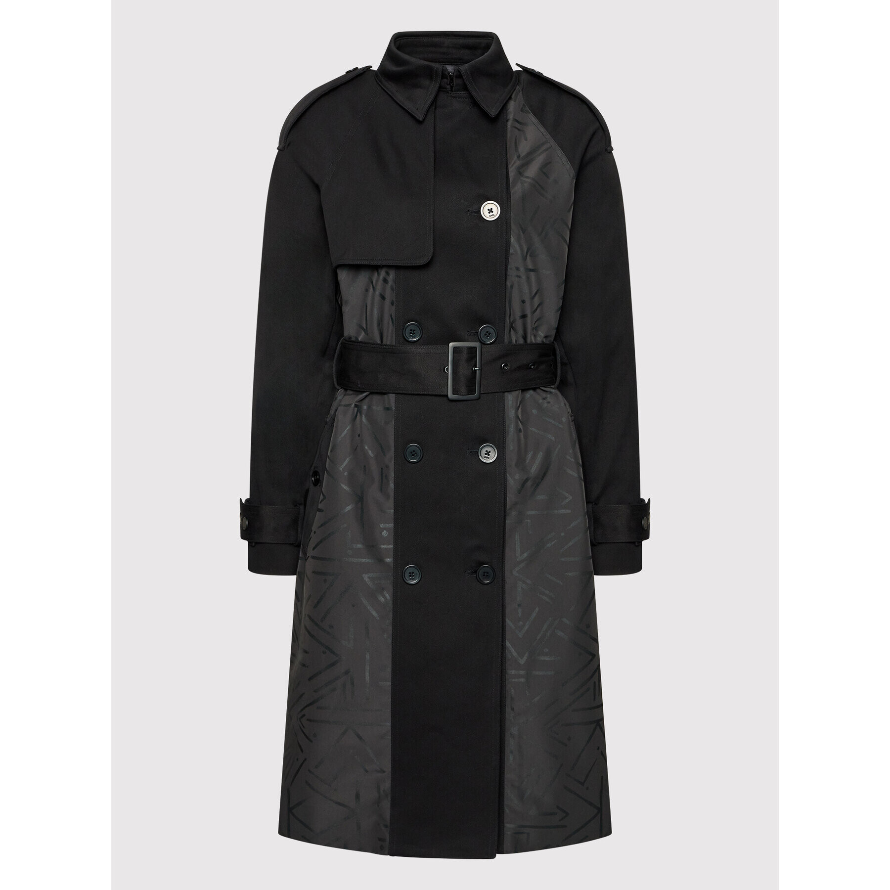 KARL LAGERFELD Преходно палто Printed 220W1503 Черен Regular Fit - Pepit.bg