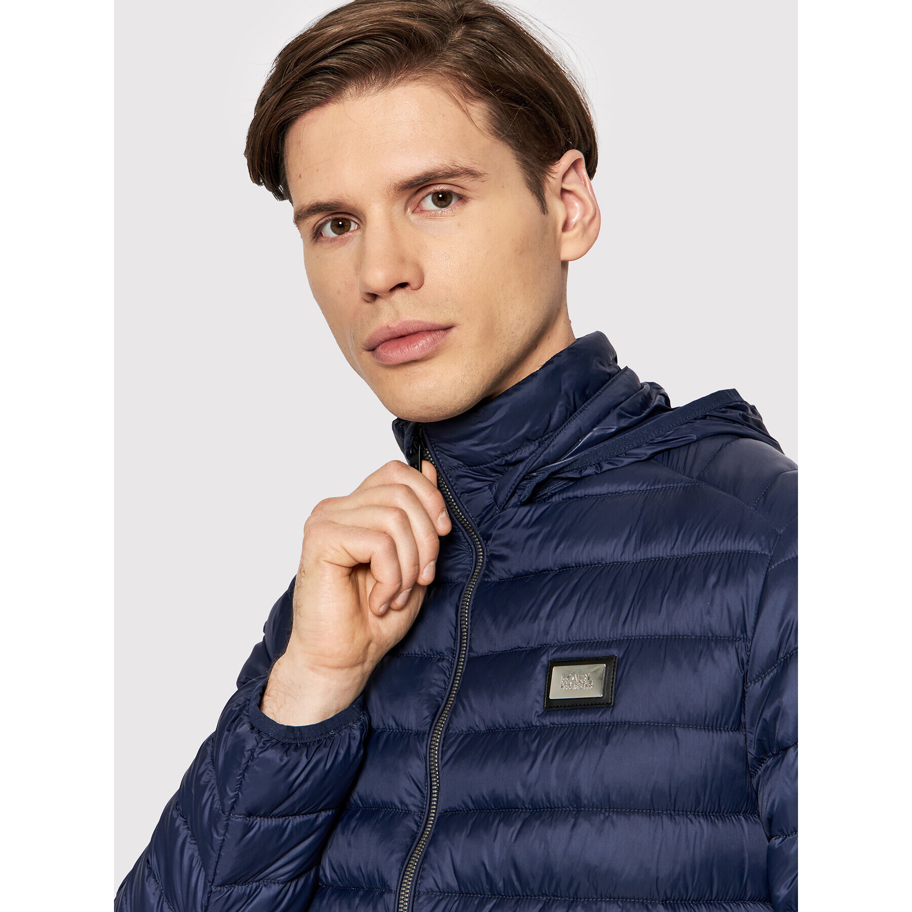 KARL LAGERFELD Пухено яке 505024 Тъмносин Regular Fit - Pepit.bg