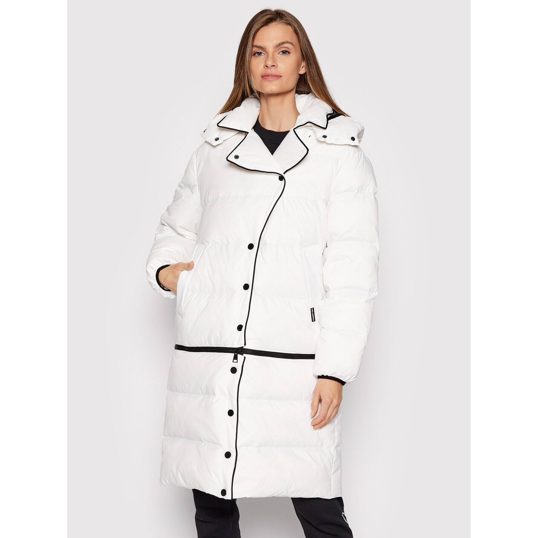 KARL LAGERFELD Пухено яке Transformer 216W1502 Бял Regular Fit - Pepit.bg