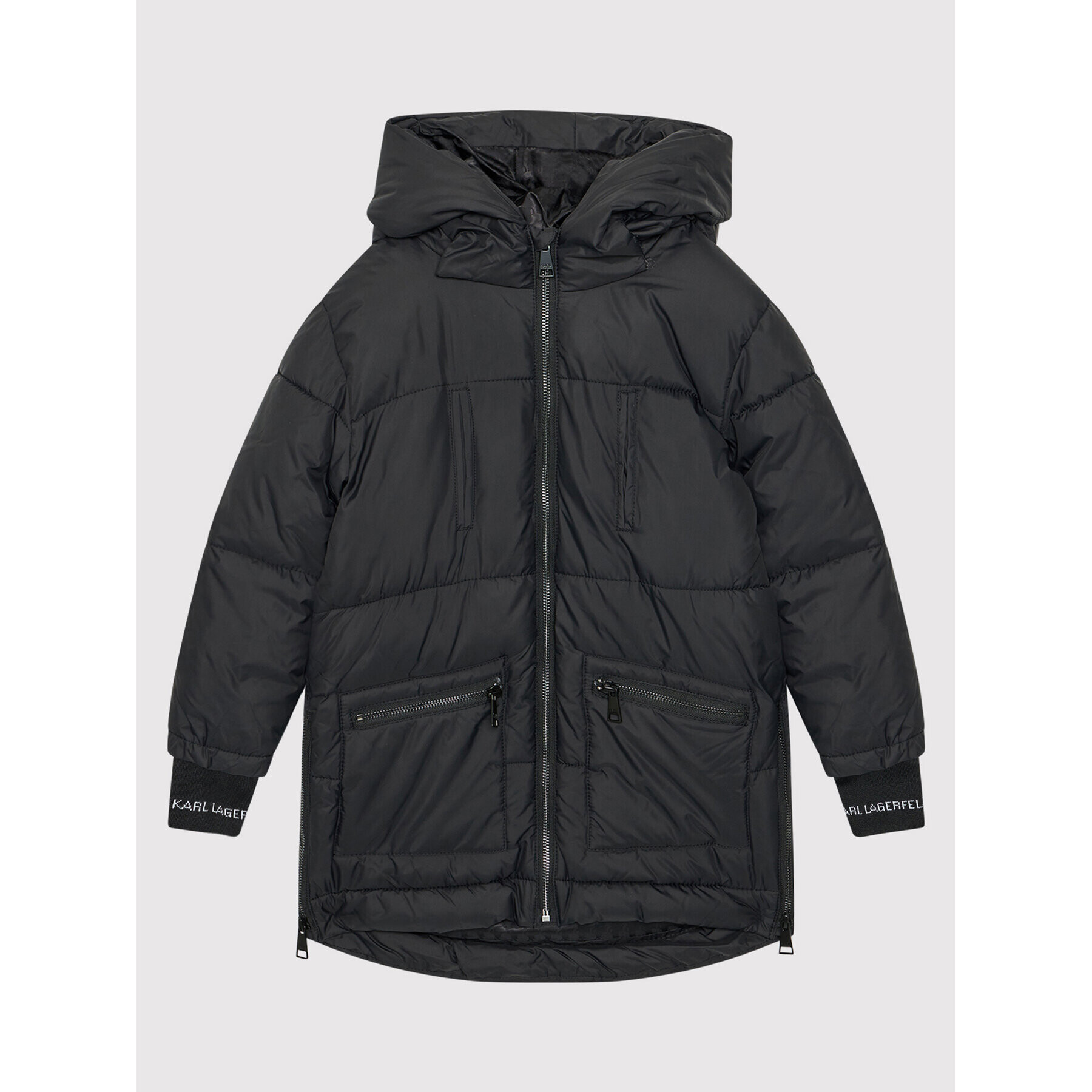 KARL LAGERFELD Пухено яке Z16116 M Черен Regular Fit - Pepit.bg