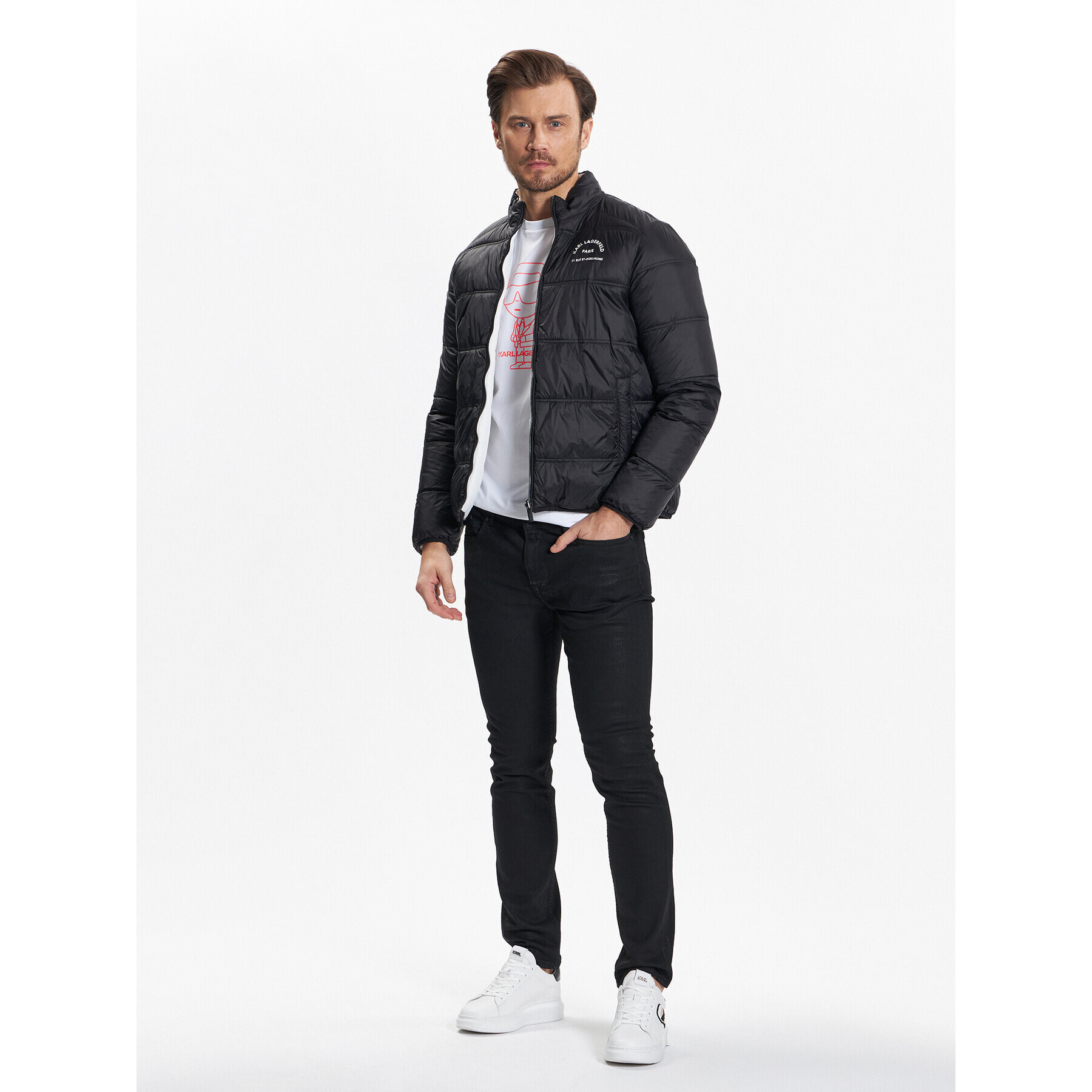KARL LAGERFELD Пухено яке 505400 531591 Бял Regular Fit - Pepit.bg