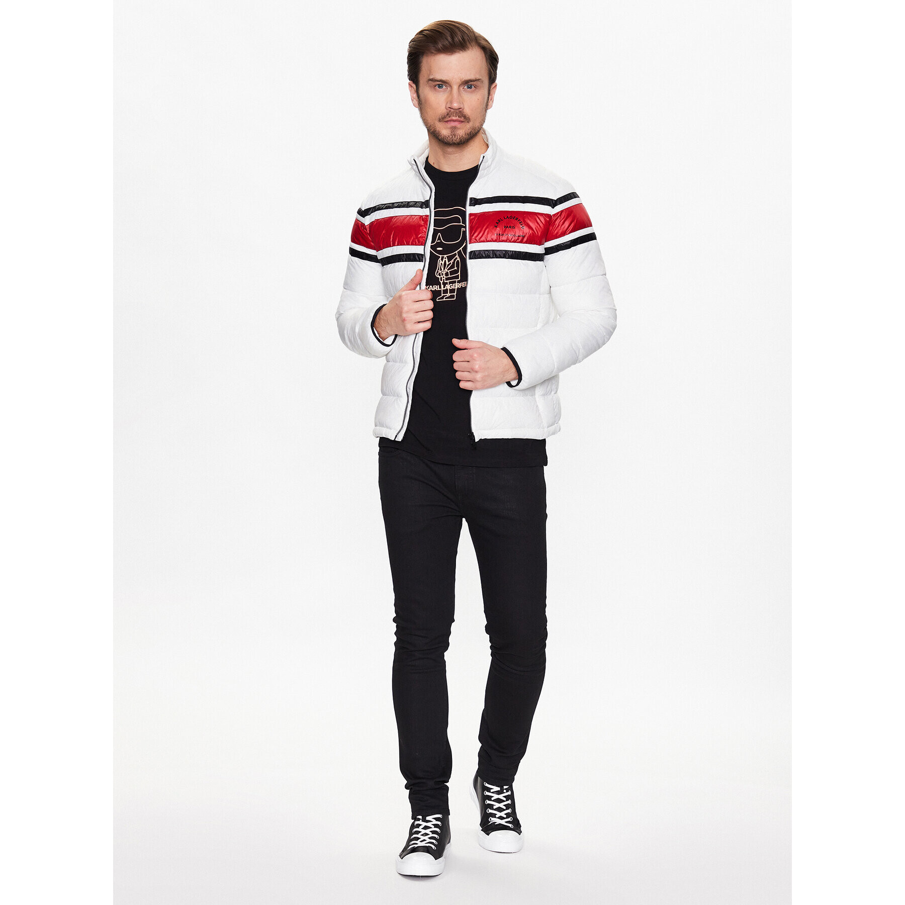 KARL LAGERFELD Пухено яке 505402 532590 Бял Regular Fit - Pepit.bg