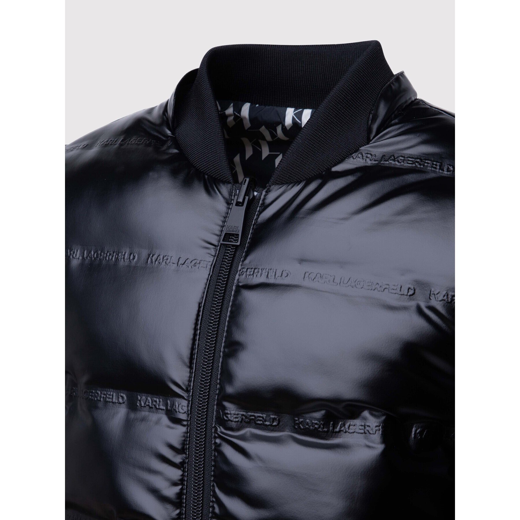 Karl Lagerfeld Kids Пухено яке Z16136 S Черен Regular Fit - Pepit.bg