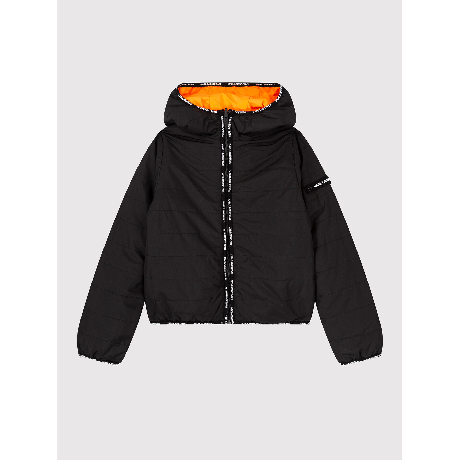 Karl Lagerfeld Kids Пухено яке Z26093 S Оранжев Regular Fit - Pepit.bg