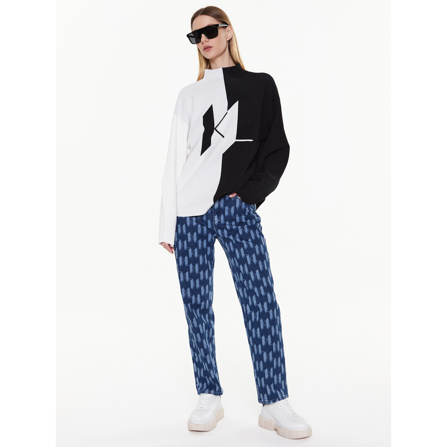 KARL LAGERFELD Пуловер 225W2005 Черен Regular Fit - Pepit.bg