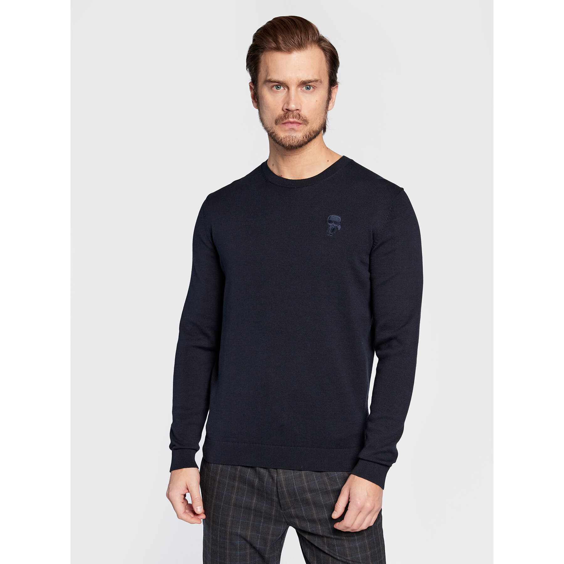 KARL LAGERFELD Пуловер 655029 524301 Тъмносин Regular Fit - Pepit.bg