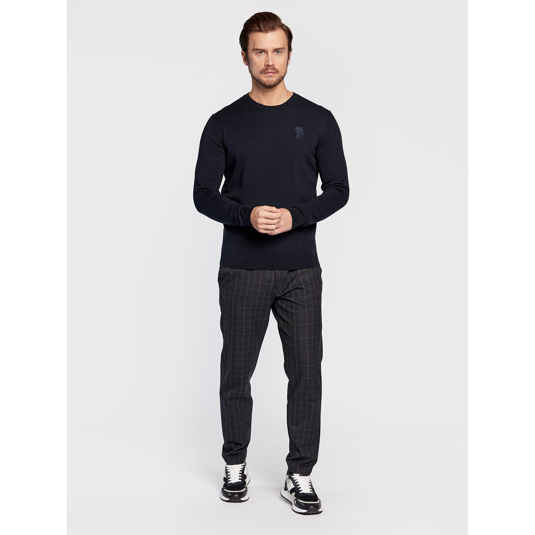 KARL LAGERFELD Пуловер 655029 524301 Тъмносин Regular Fit - Pepit.bg