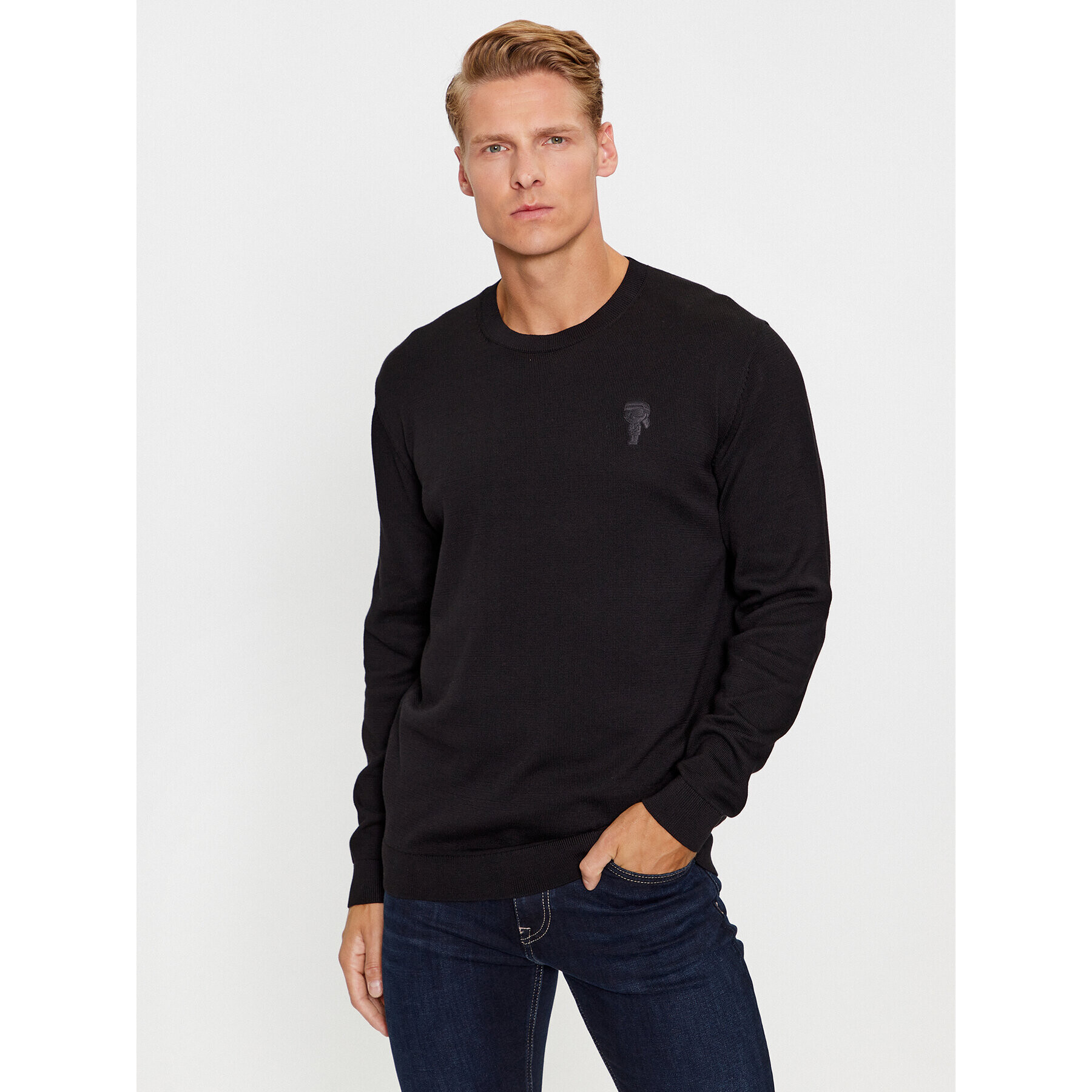 KARL LAGERFELD Пуловер 655029 534301 Черен Regular Fit - Pepit.bg