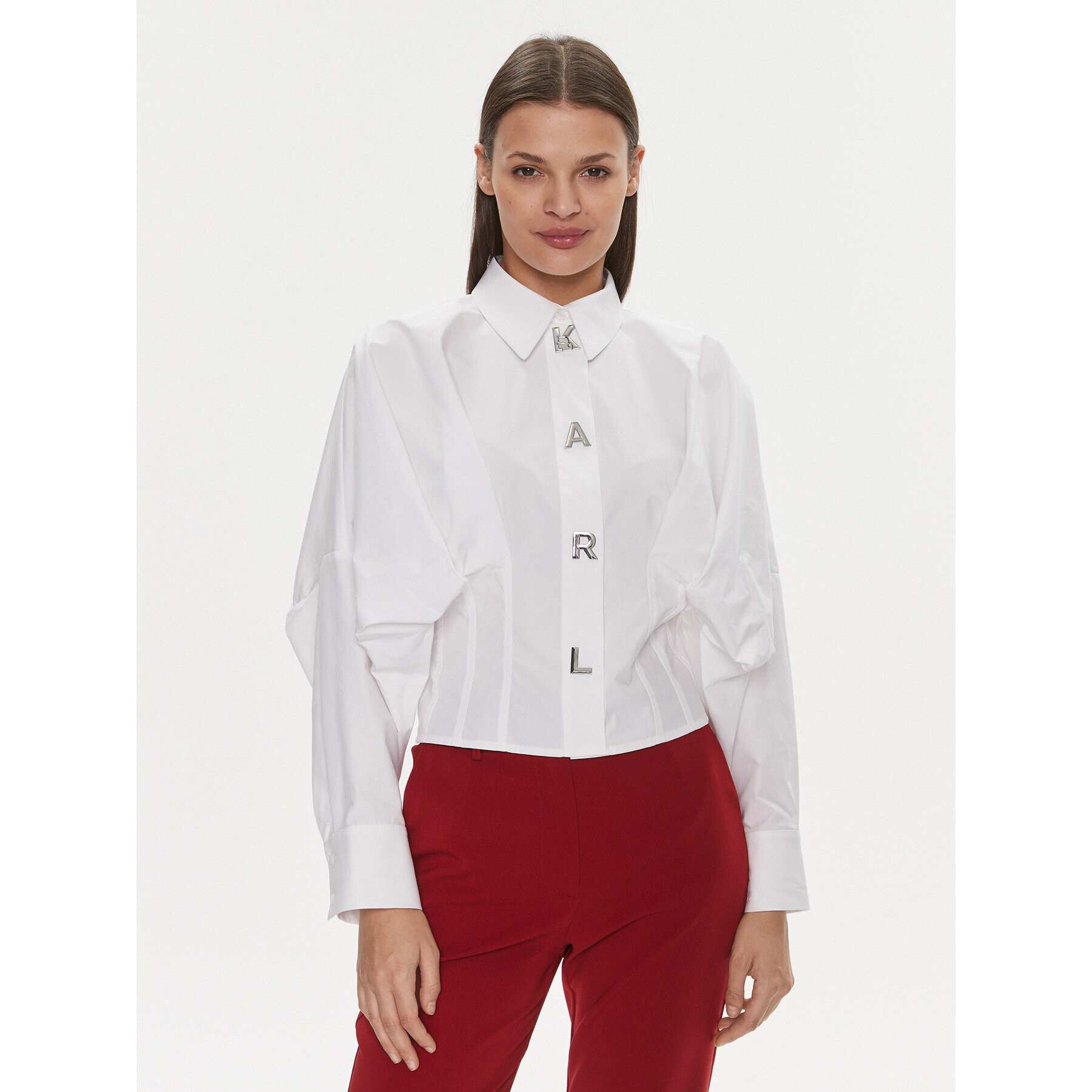 KARL LAGERFELD Риза 240W1602 Бял Regular Fit - Pepit.bg