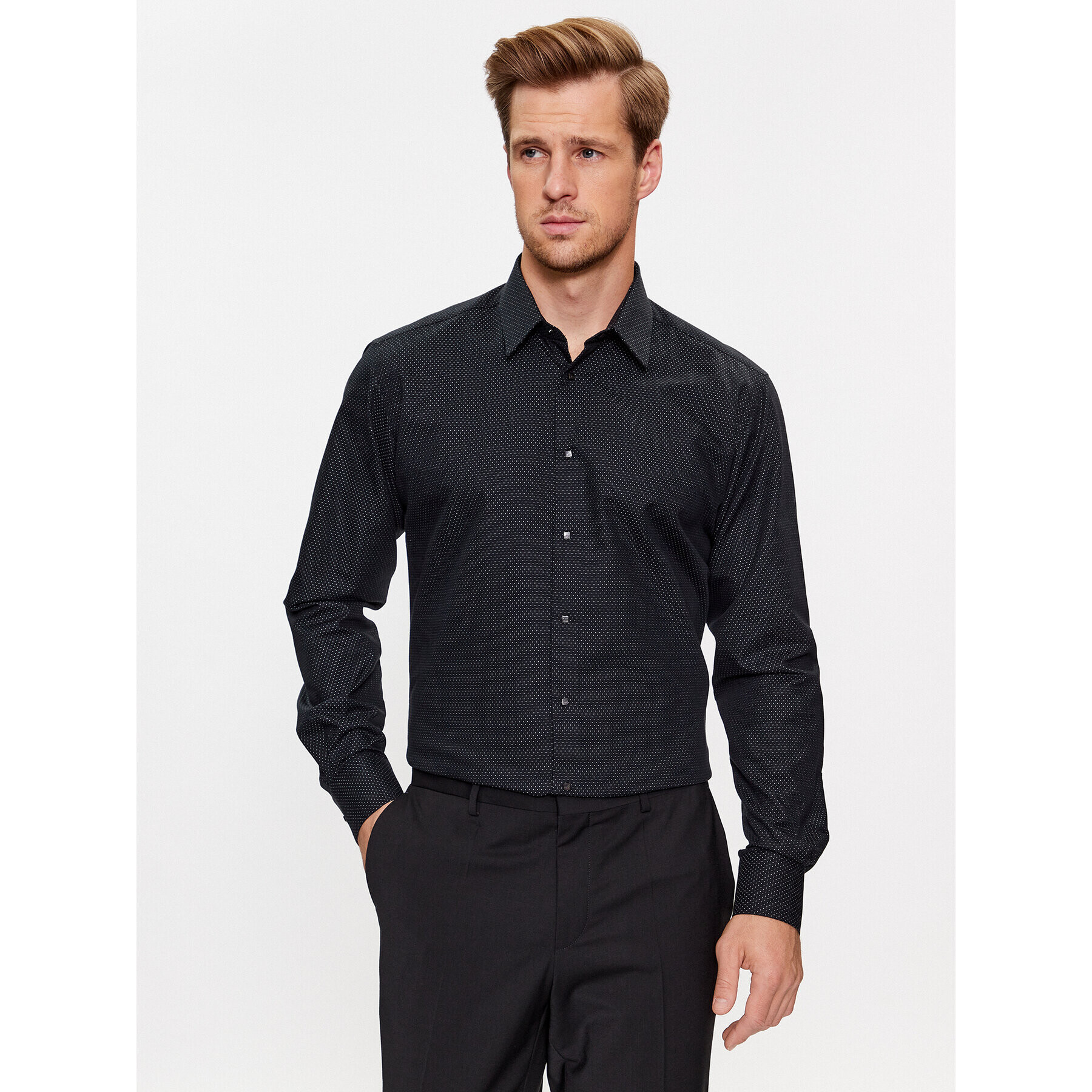 KARL LAGERFELD Риза 605000 534616 Черен Modern Fit - Pepit.bg