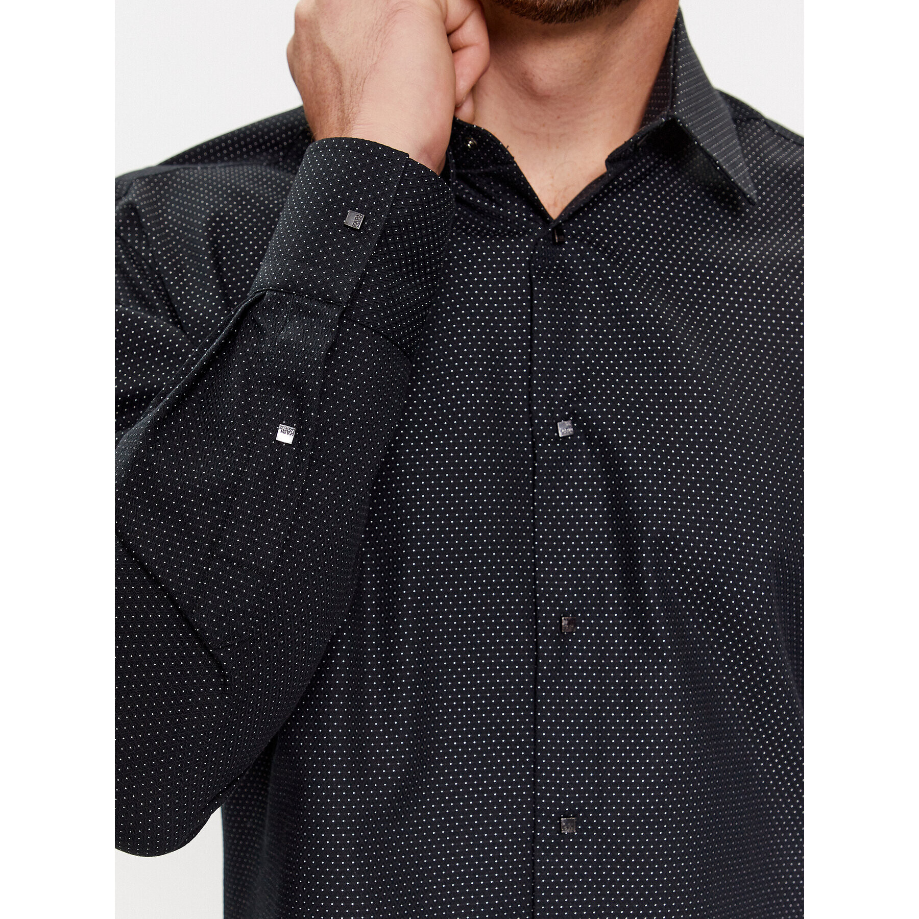 KARL LAGERFELD Риза 605000 534616 Черен Modern Fit - Pepit.bg