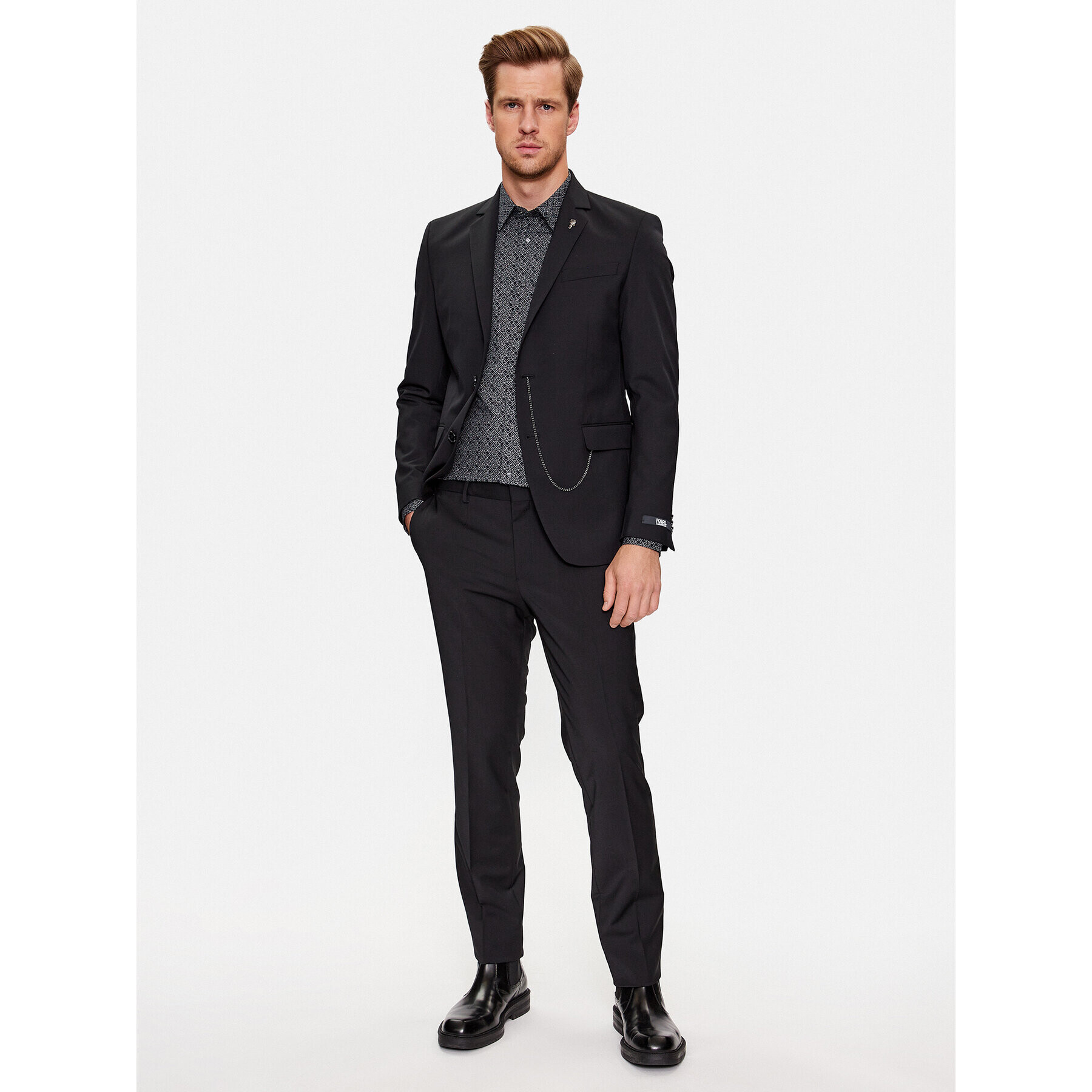 KARL LAGERFELD Риза 605000 534685 Черен Modern Fit - Pepit.bg