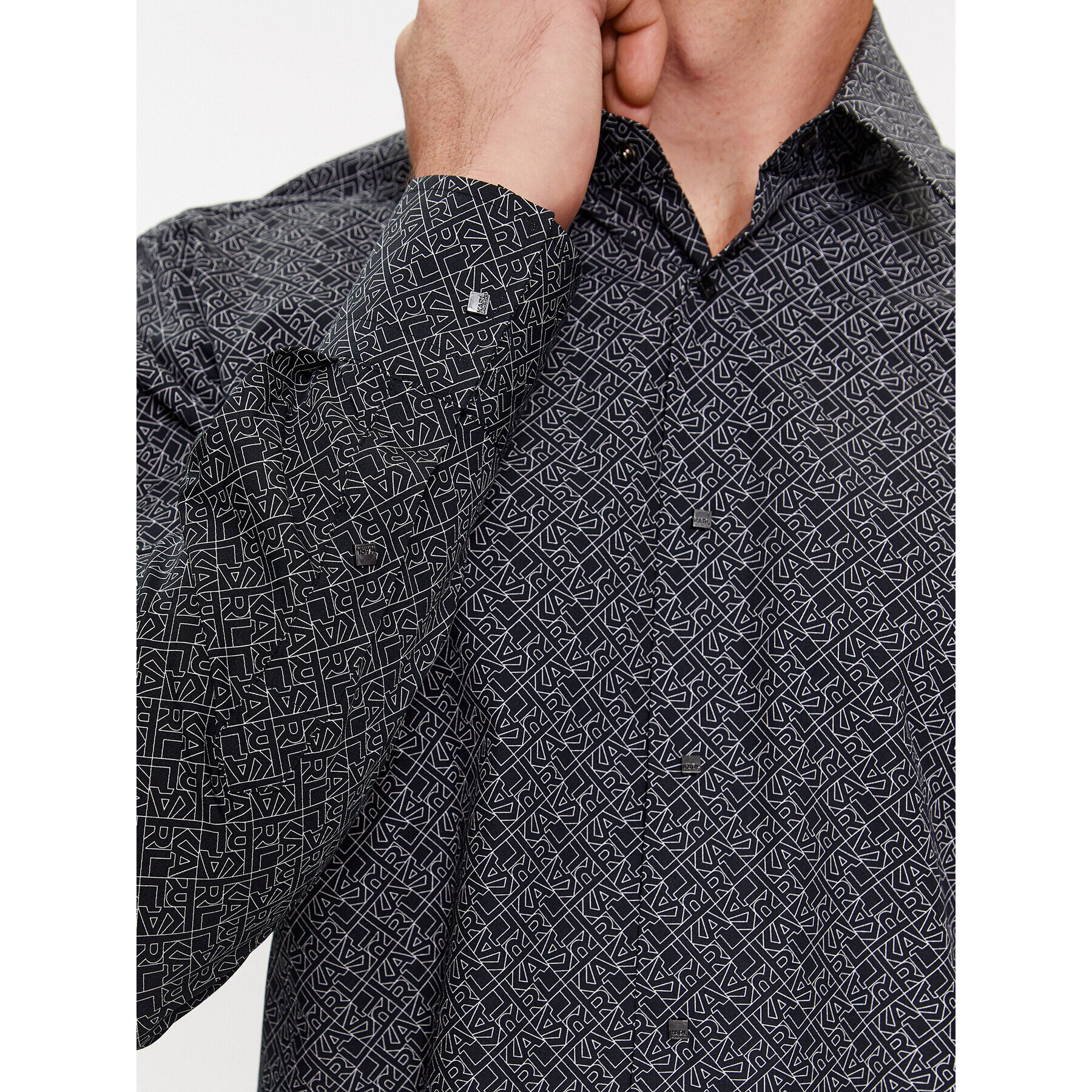 KARL LAGERFELD Риза 605000 534685 Черен Modern Fit - Pepit.bg
