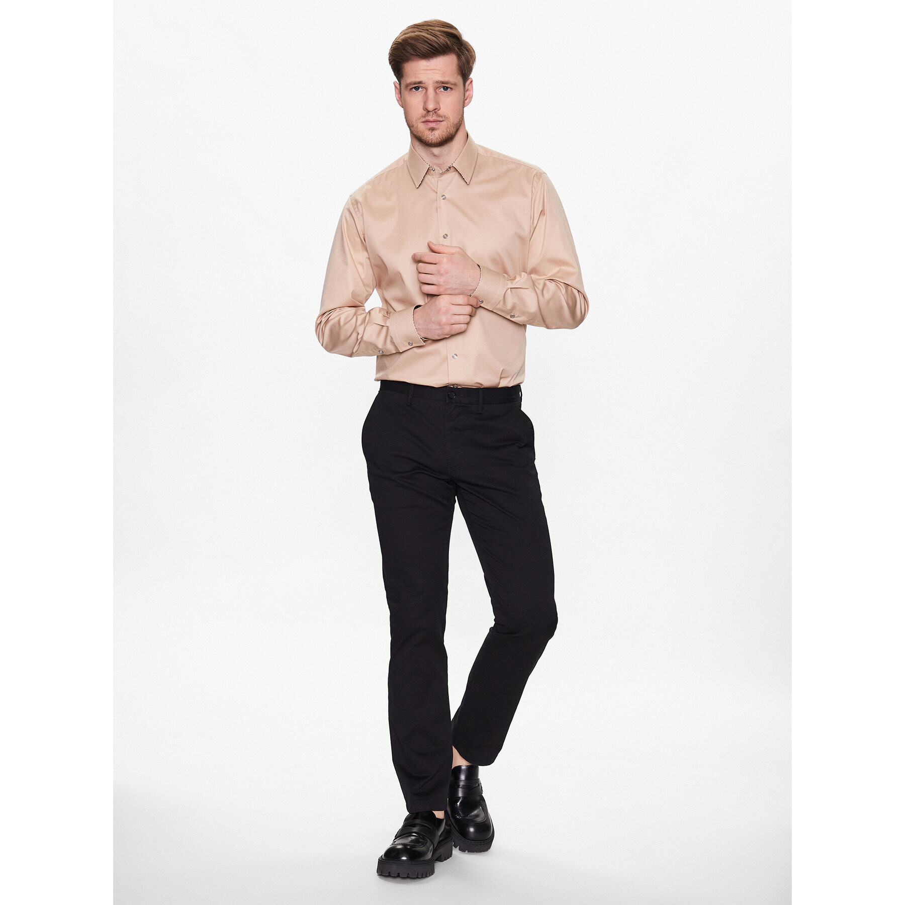 KARL LAGERFELD Риза 605100 532625 Бежов Regular Fit - Pepit.bg