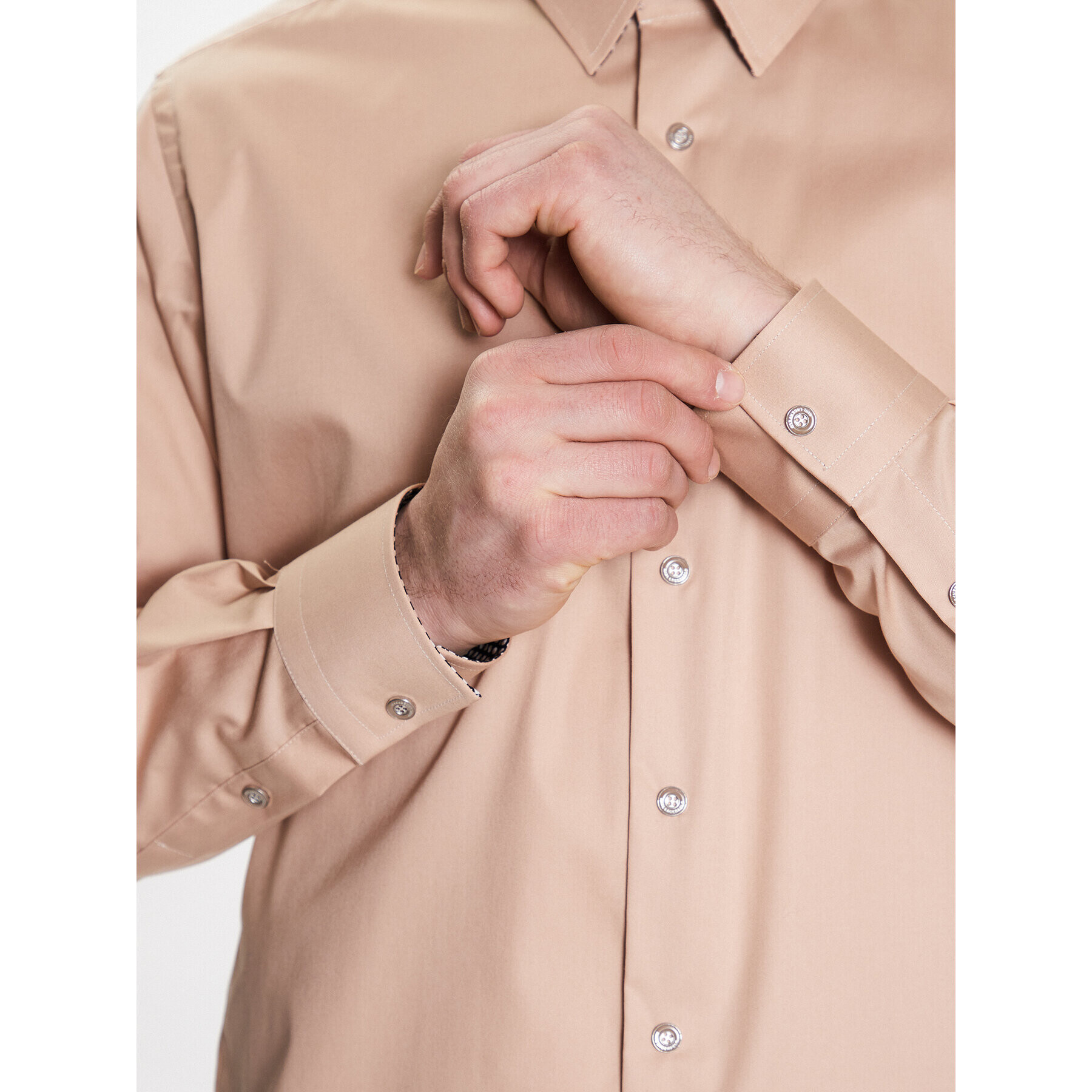 KARL LAGERFELD Риза 605100 532625 Бежов Regular Fit - Pepit.bg