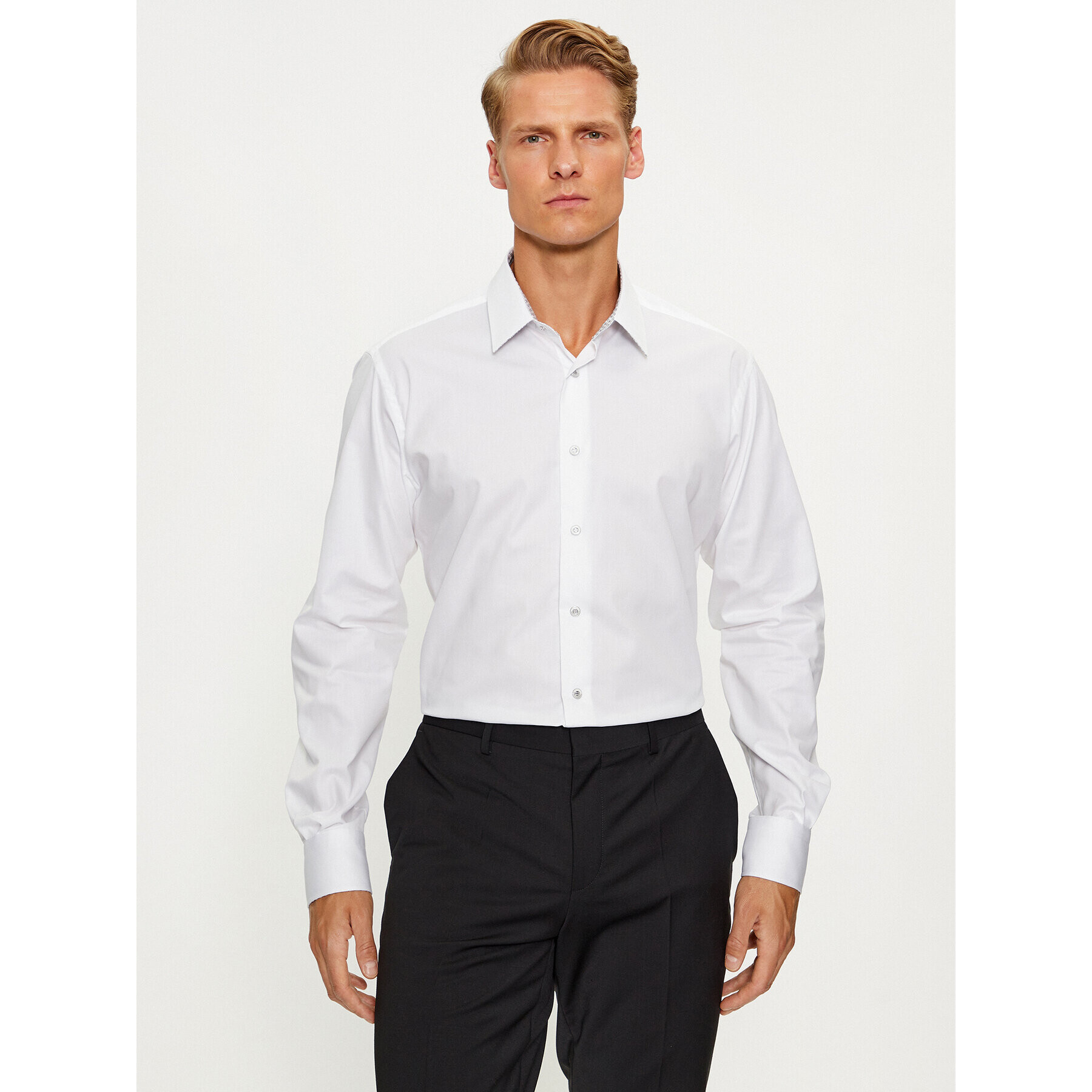 KARL LAGERFELD Риза 605100 534610 Бял Modern Fit - Pepit.bg
