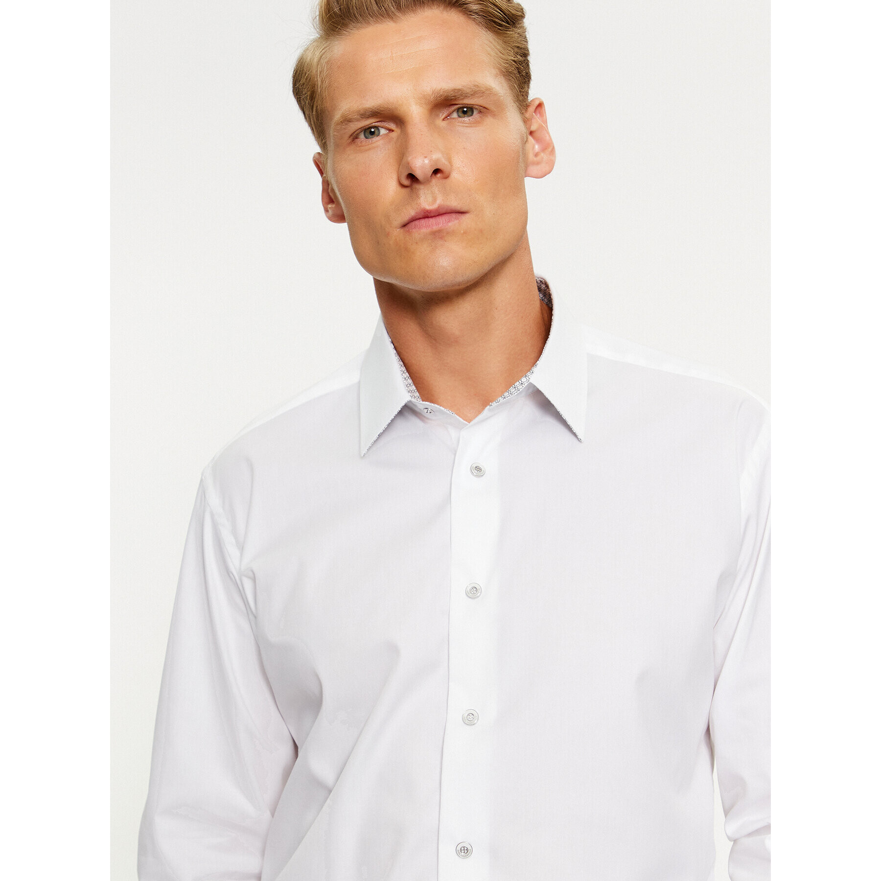 KARL LAGERFELD Риза 605100 534610 Бял Modern Fit - Pepit.bg