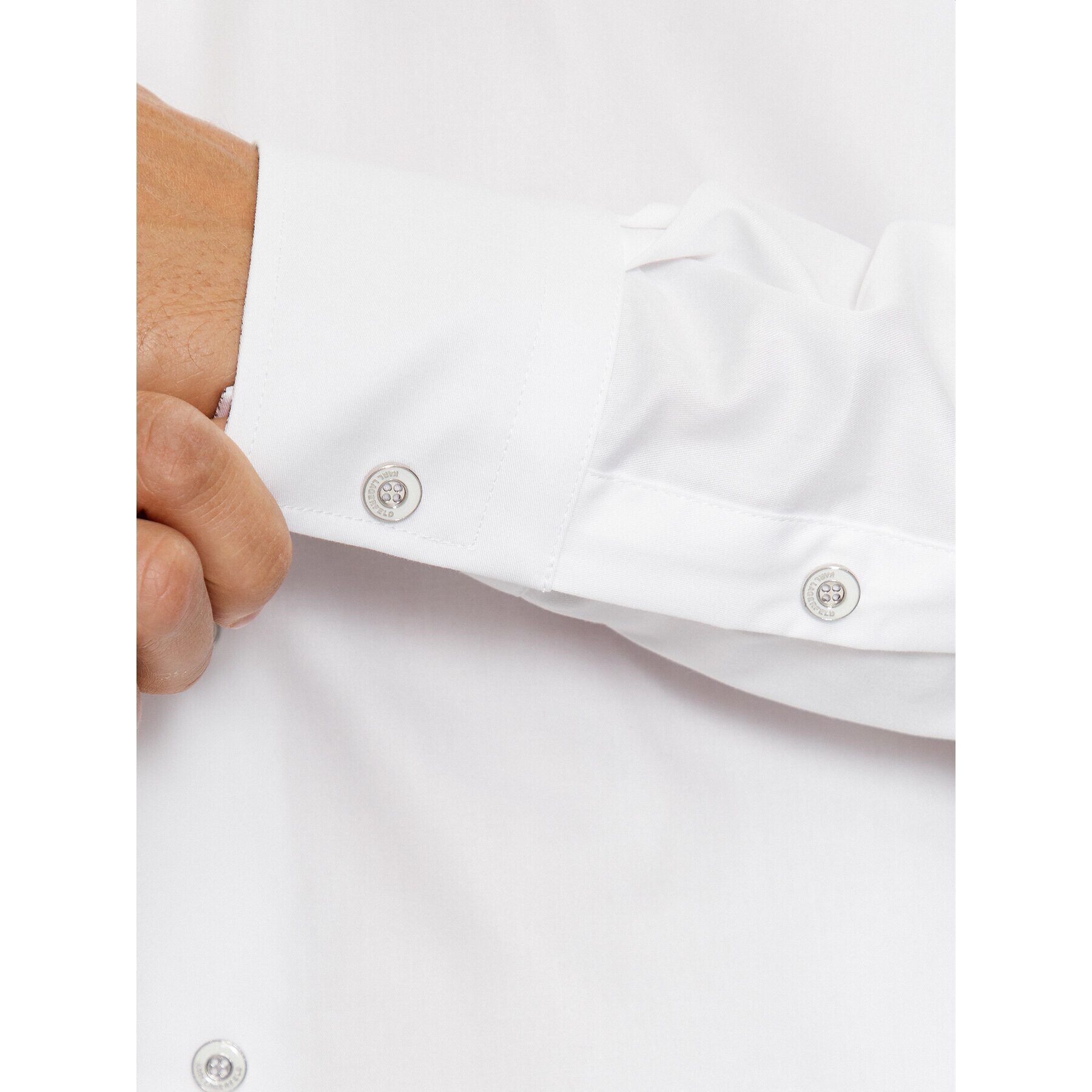 KARL LAGERFELD Риза 605100 534610 Бял Modern Fit - Pepit.bg