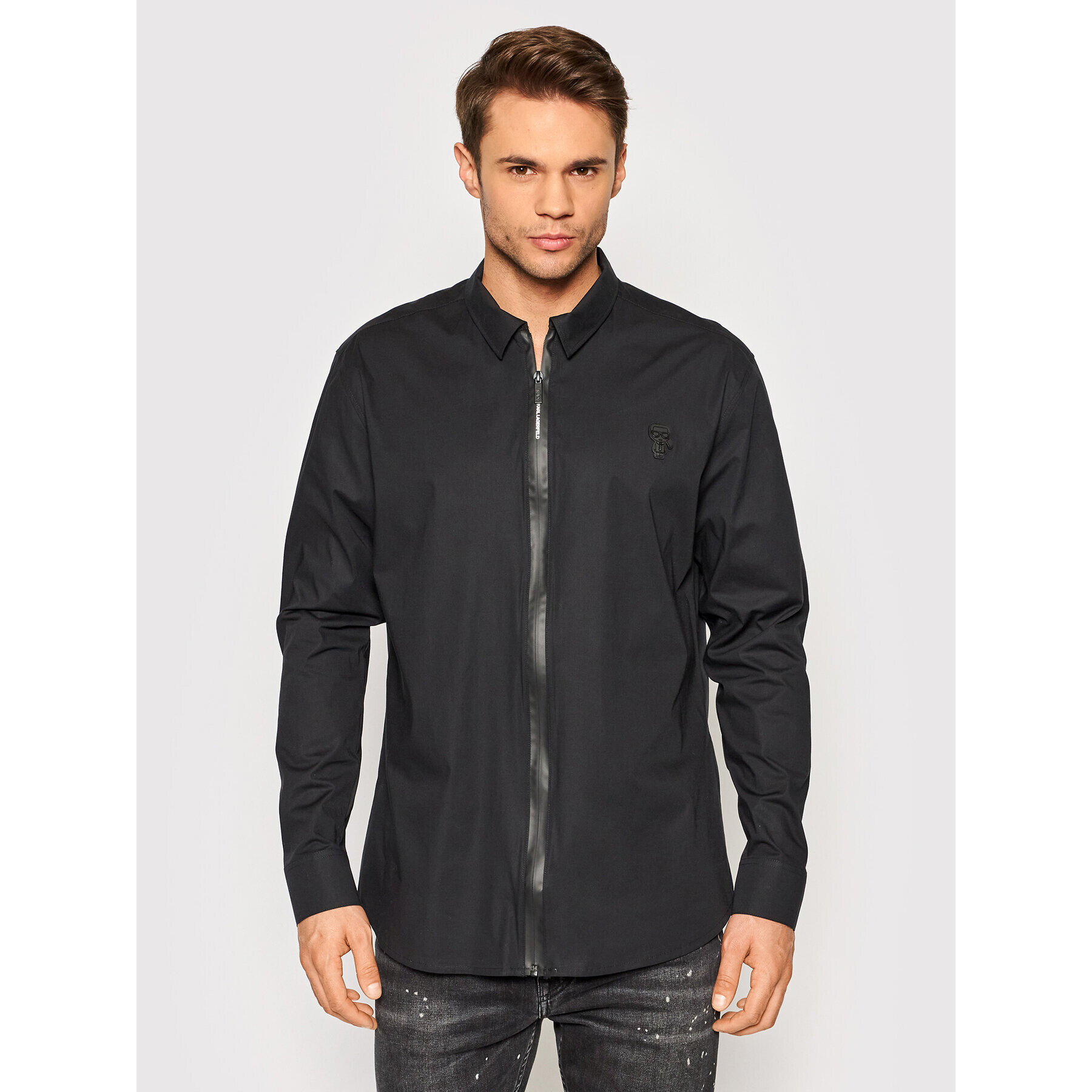 KARL LAGERFELD Риза 605906 512600 Черен Regular Fit - Pepit.bg