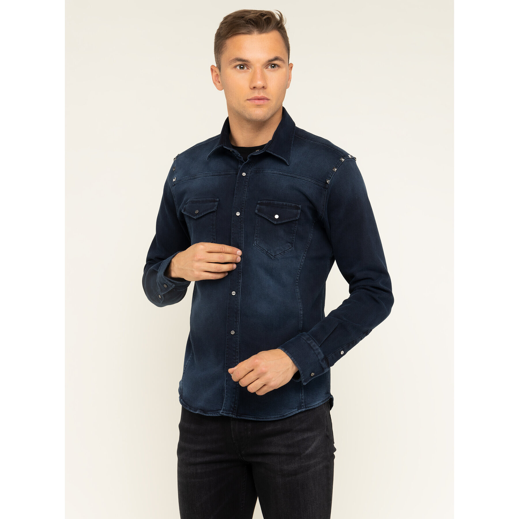 KARL LAGERFELD Риза 605908 592672 Тъмносин Regular Fit - Pepit.bg