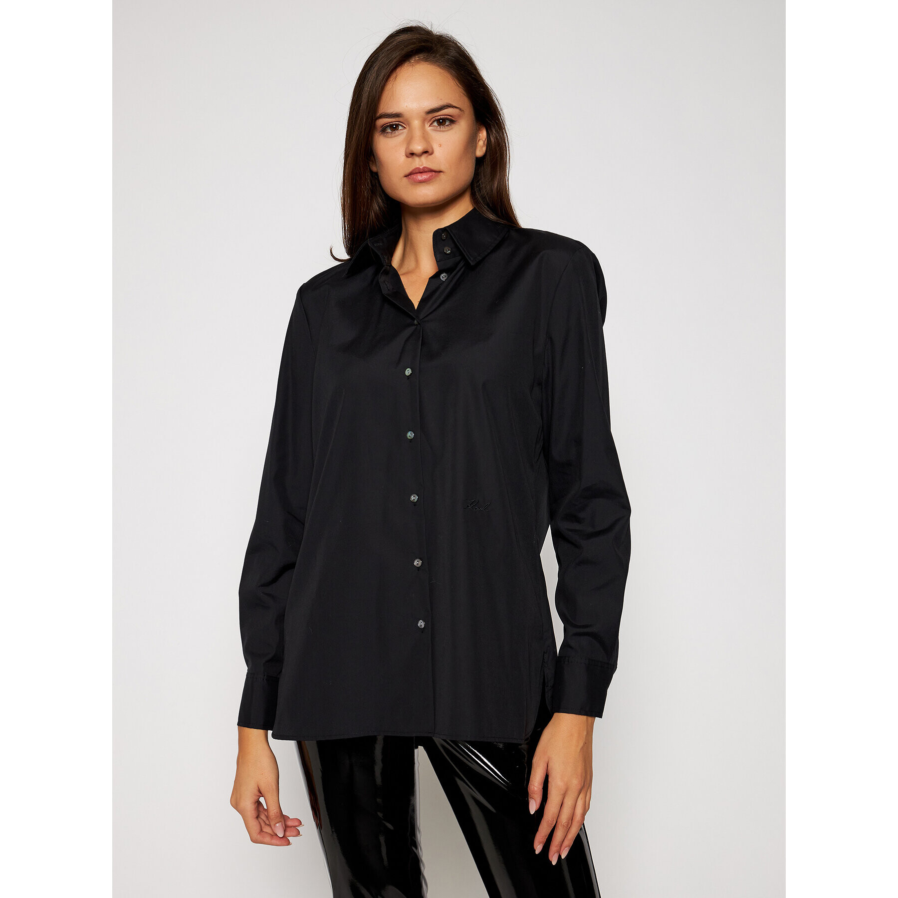 KARL LAGERFELD Риза Embellished 206W1604 Черен Regular Fit - Pepit.bg