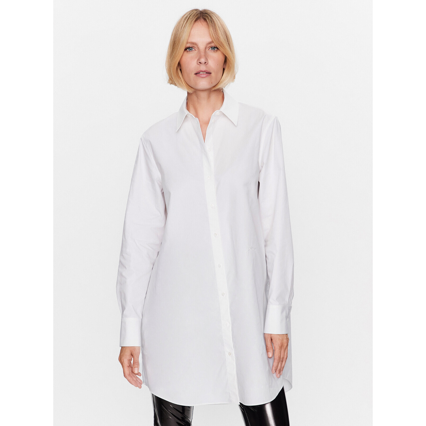 KARL LAGERFELD Риза Ikonik 2.0 230W1600 Бял Oversize - Pepit.bg