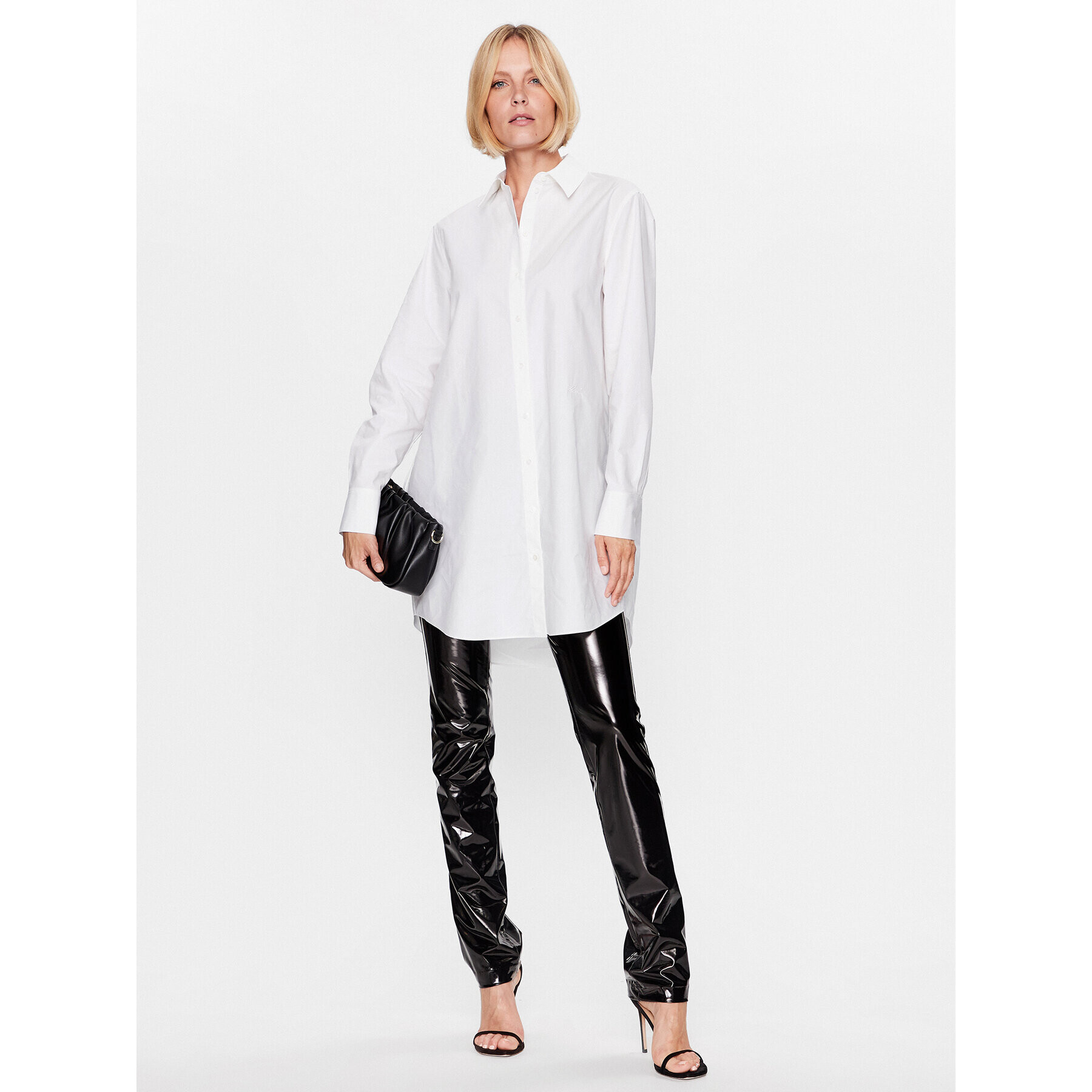 KARL LAGERFELD Риза Ikonik 2.0 230W1600 Бял Oversize - Pepit.bg