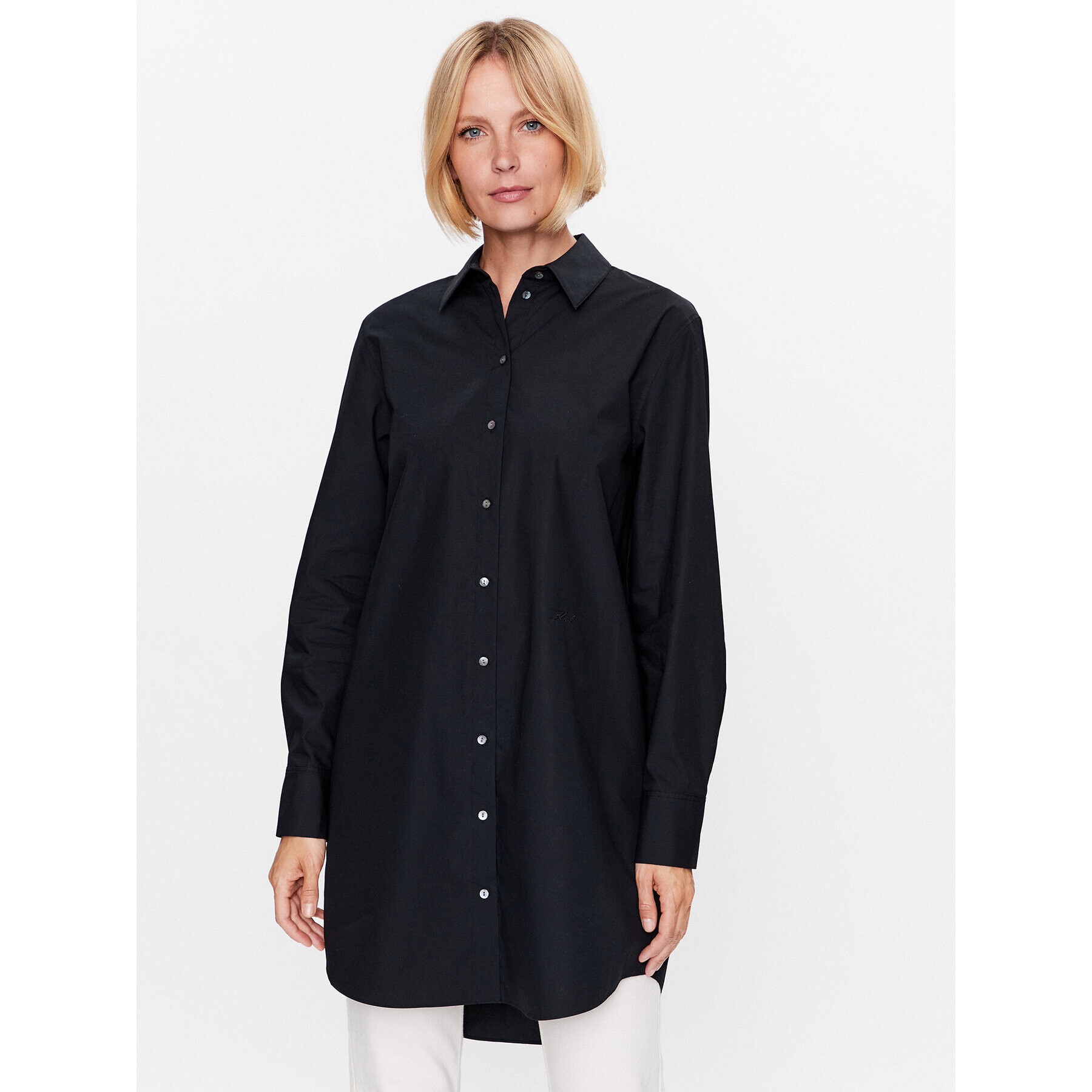 KARL LAGERFELD Риза Ikonik 2.0 230W1600 Черен Oversize - Pepit.bg