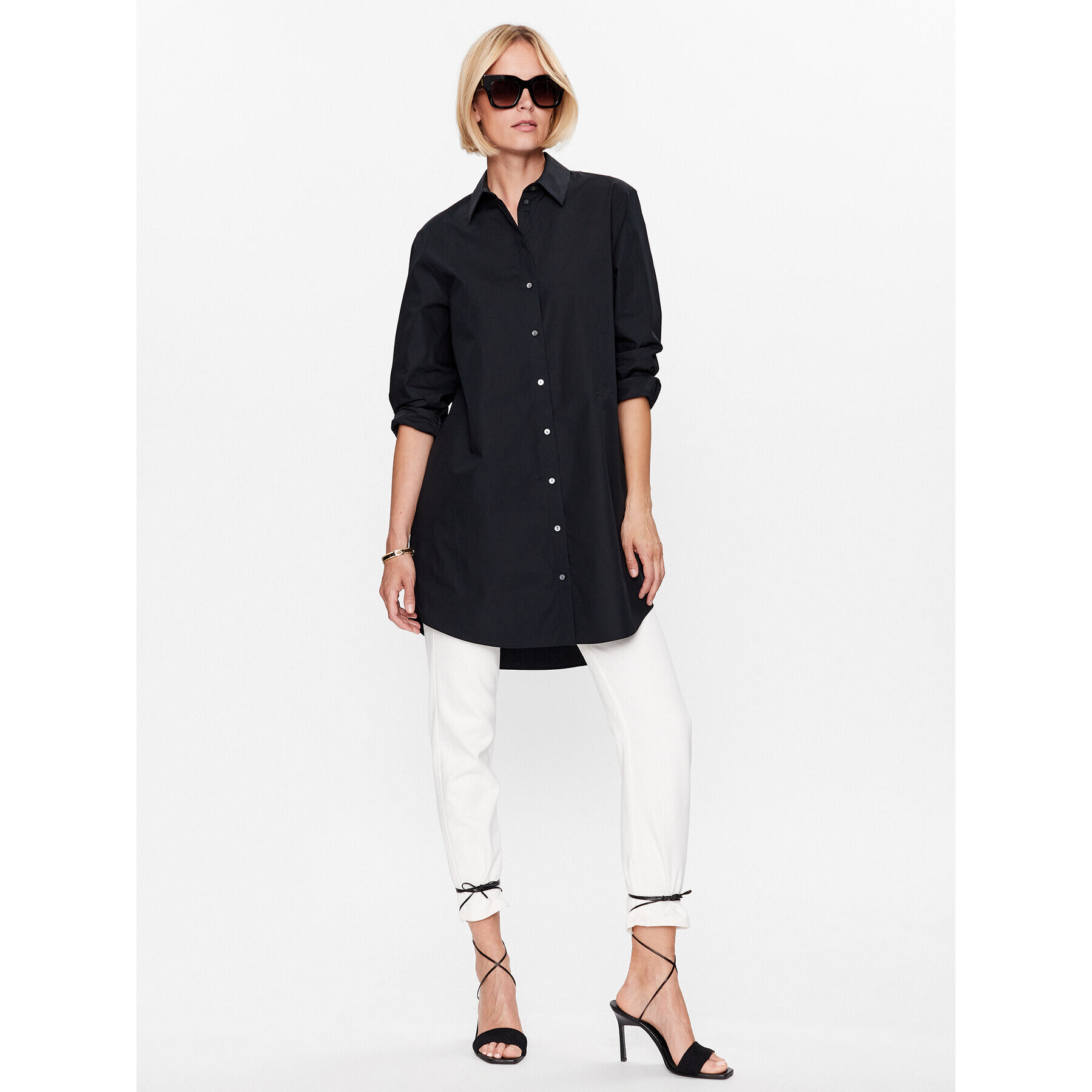 KARL LAGERFELD Риза Ikonik 2.0 230W1600 Черен Oversize - Pepit.bg