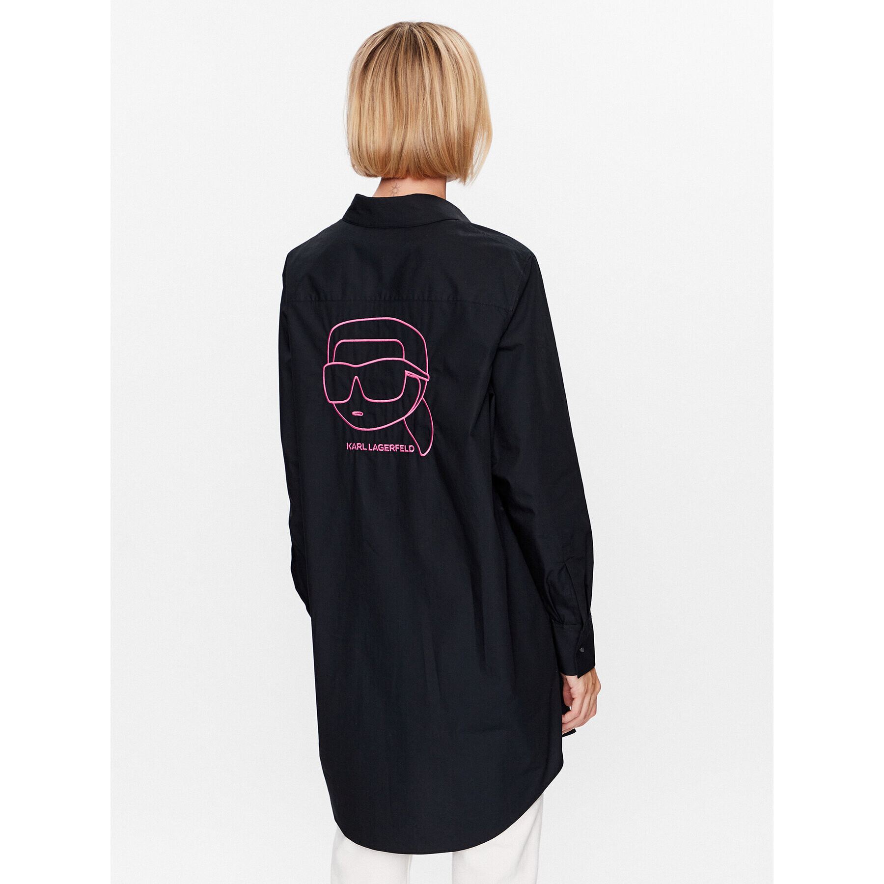 KARL LAGERFELD Риза Ikonik 2.0 230W1600 Черен Oversize - Pepit.bg
