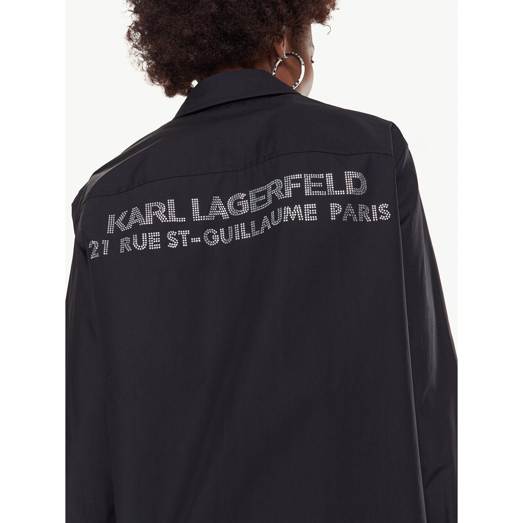 KARL LAGERFELD Риза Logo 225W1601 Черен Regular Fit - Pepit.bg