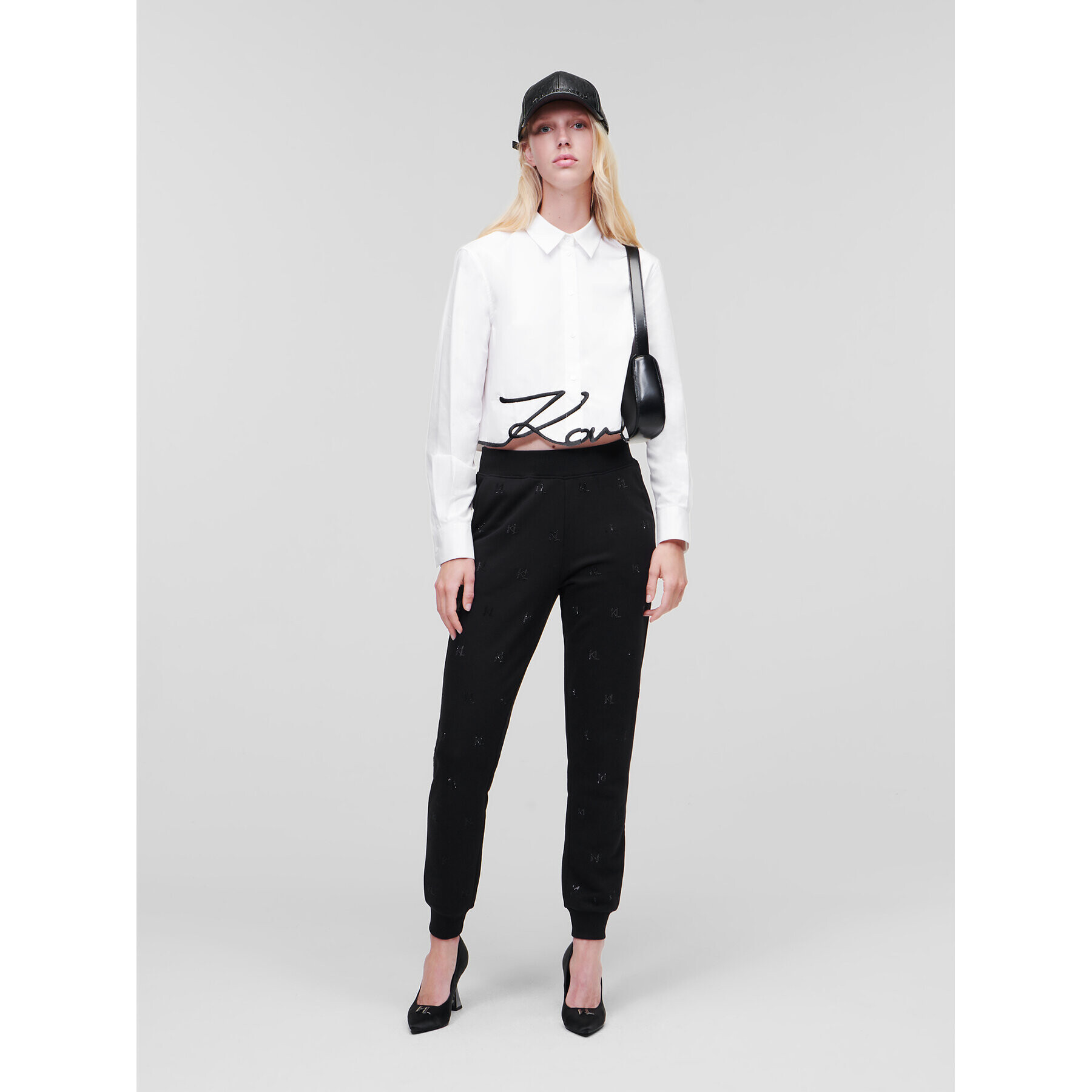 KARL LAGERFELD Риза Signature 226W1605 Бял Regular Fit - Pepit.bg