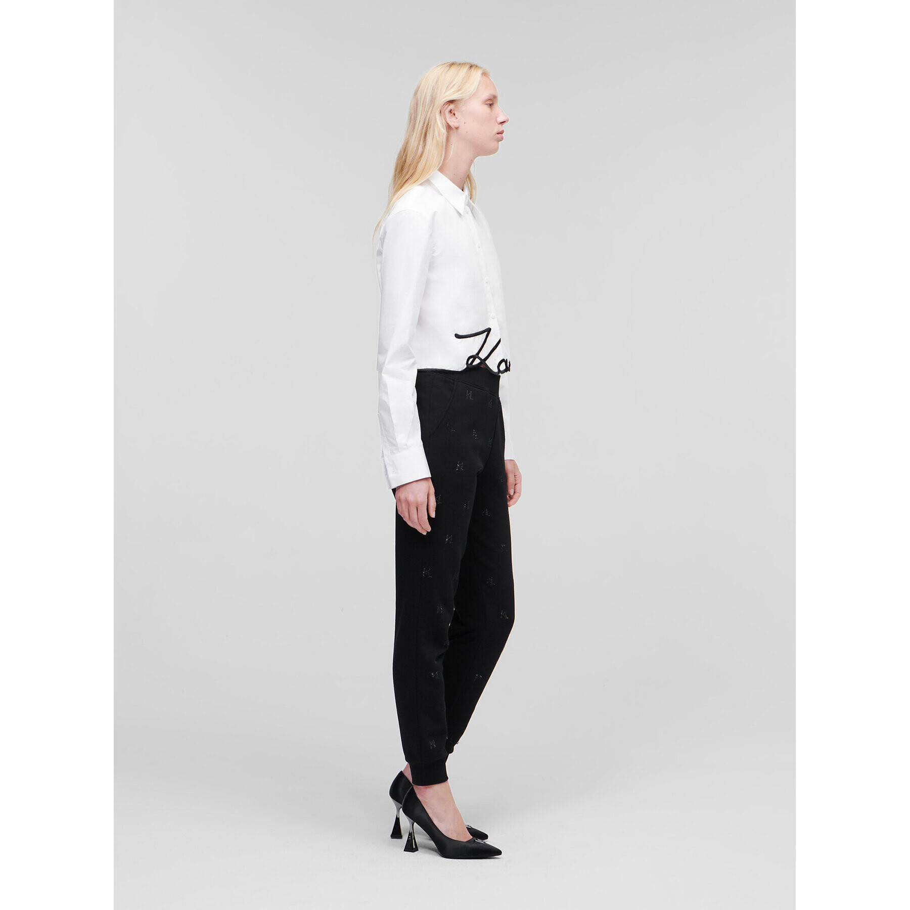 KARL LAGERFELD Риза Signature 226W1605 Бял Regular Fit - Pepit.bg