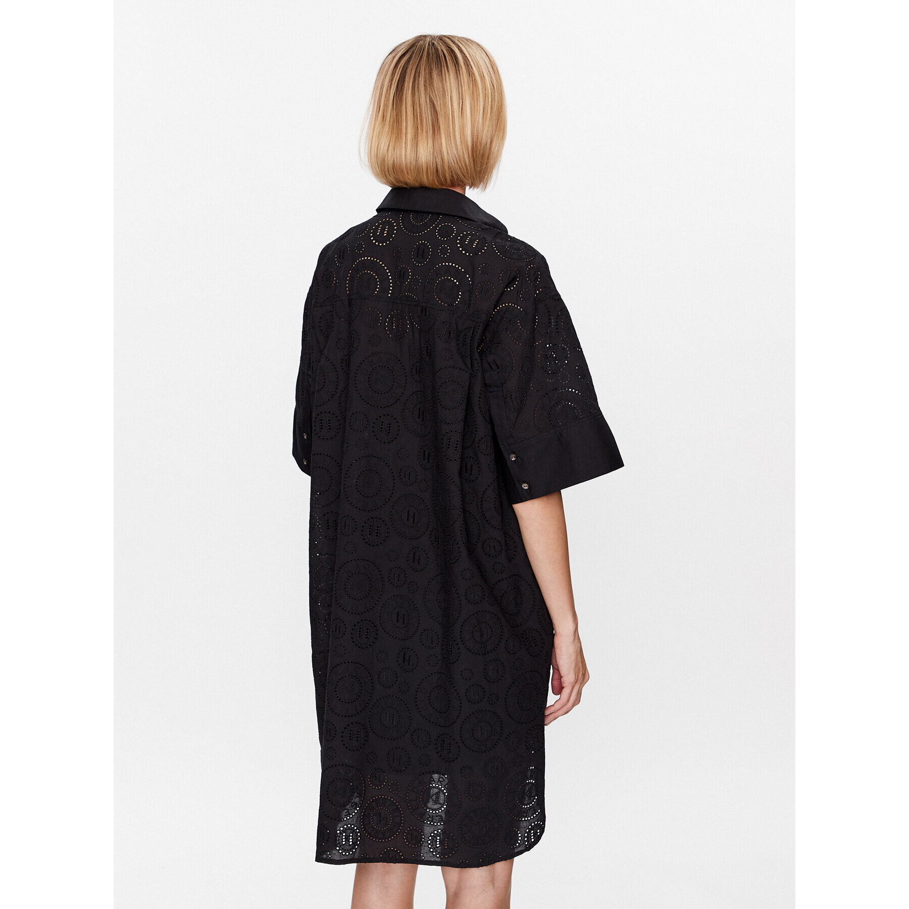 KARL LAGERFELD Рокля тип риза 231W1302 Черен Regular Fit - Pepit.bg