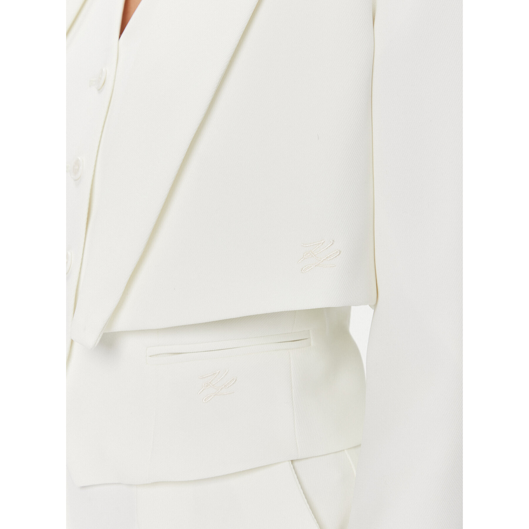 KARL LAGERFELD Сако 240W1411 Бял Regular Fit - Pepit.bg