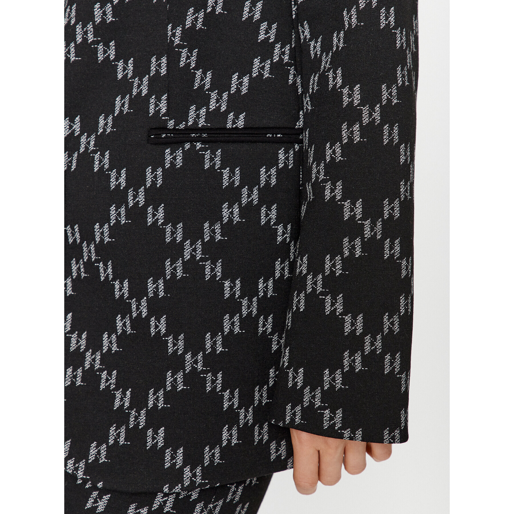 KARL LAGERFELD Сако Embellished Logo 236W1400 Черен Regular Fit - Pepit.bg