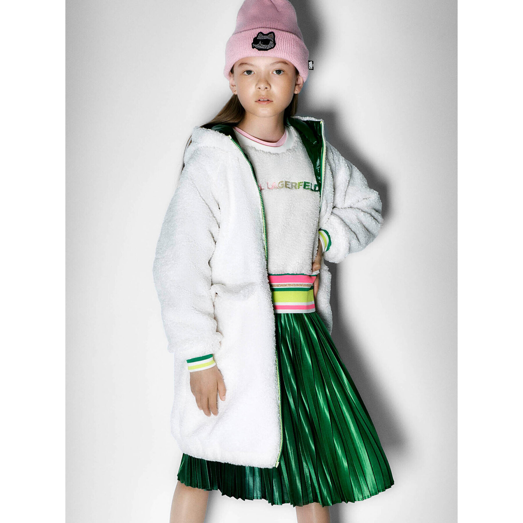 Karl Lagerfeld Kids Шапка Z11060 Розов - Pepit.bg