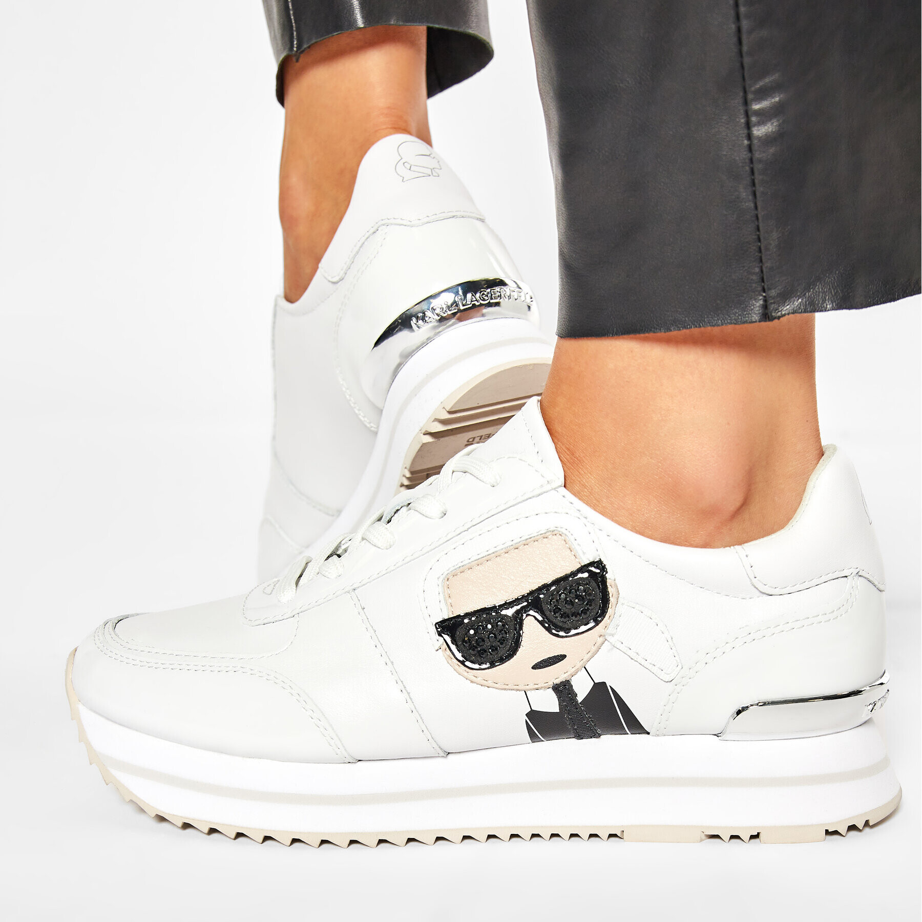 KARL LAGERFELD Сникърси KL61930 Бял - Pepit.bg
