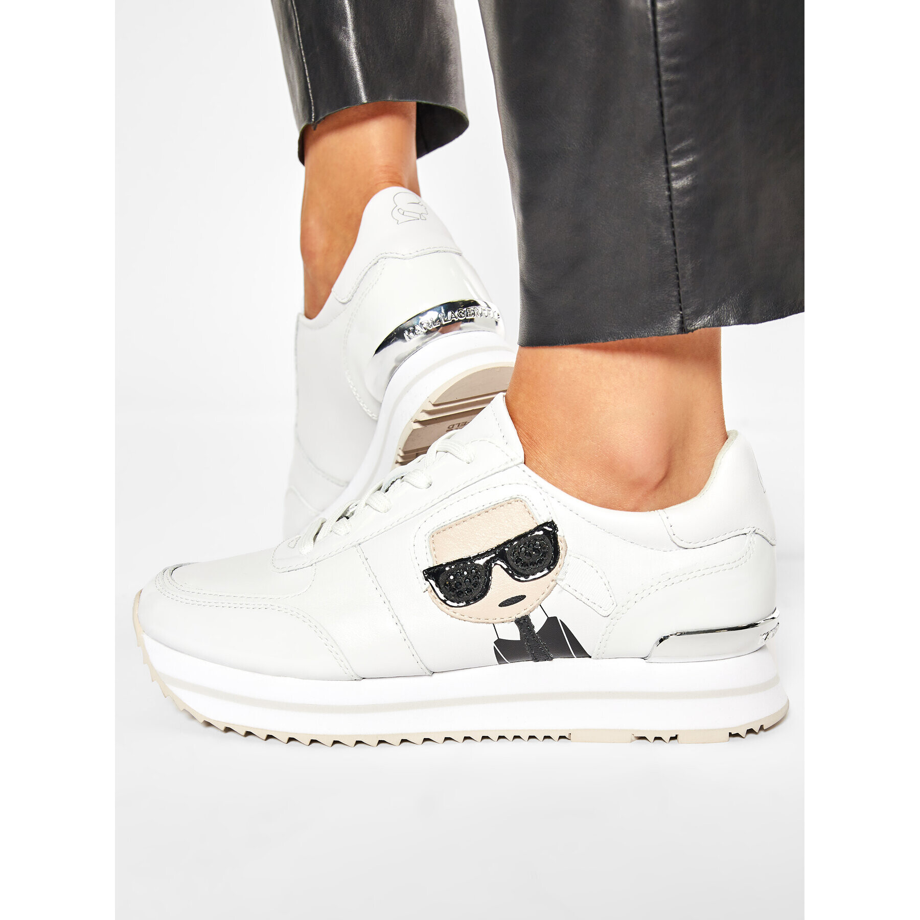 KARL LAGERFELD Сникърси KL61930 Бял - Pepit.bg
