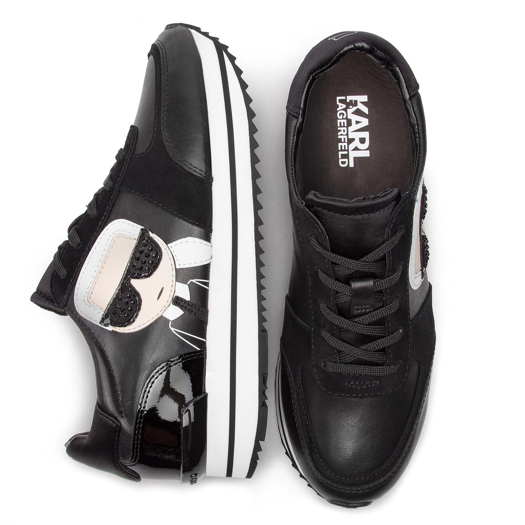 KARL LAGERFELD Сникърси KL61930 Черен - Pepit.bg