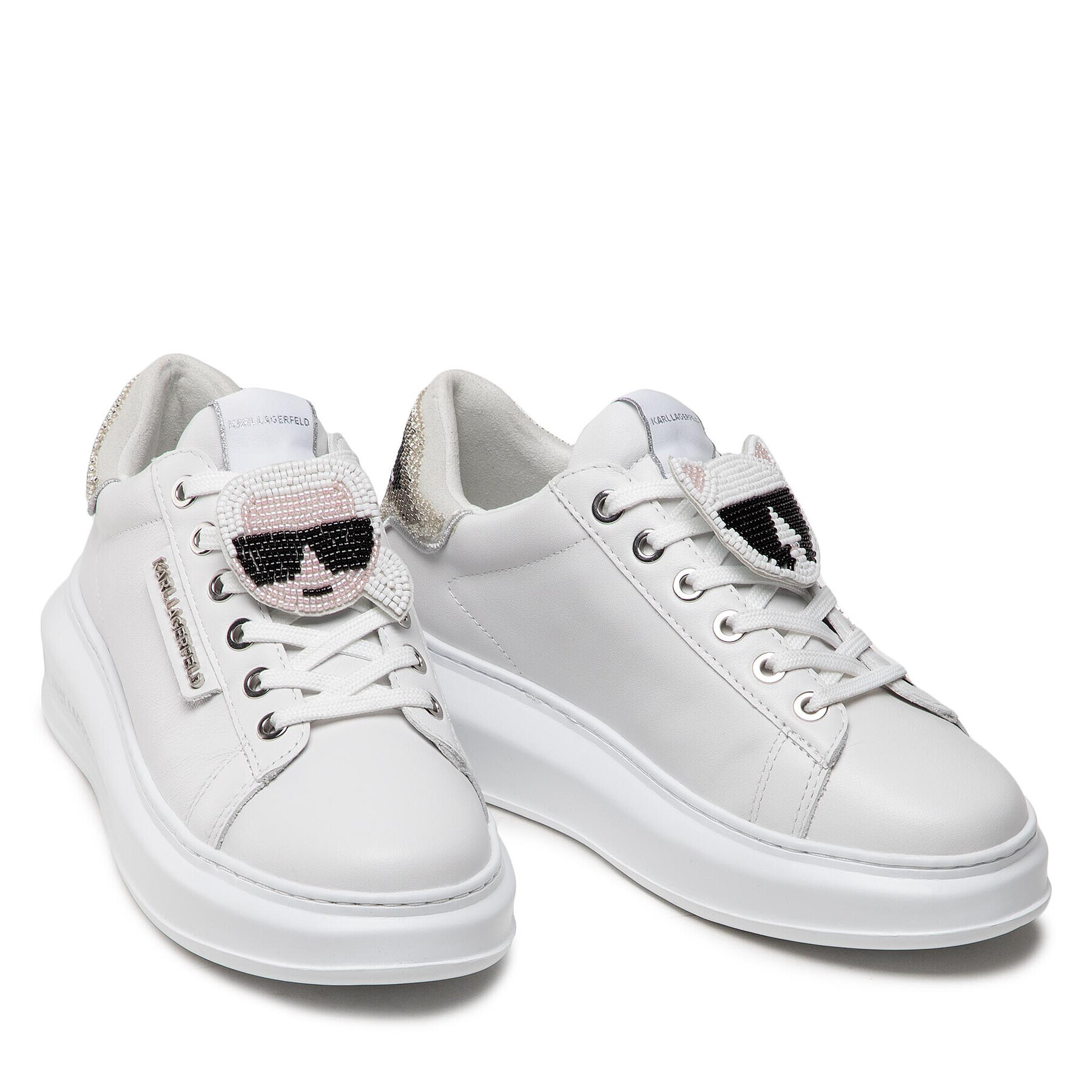 KARL LAGERFELD Сникърси KL62576A Бял - Pepit.bg