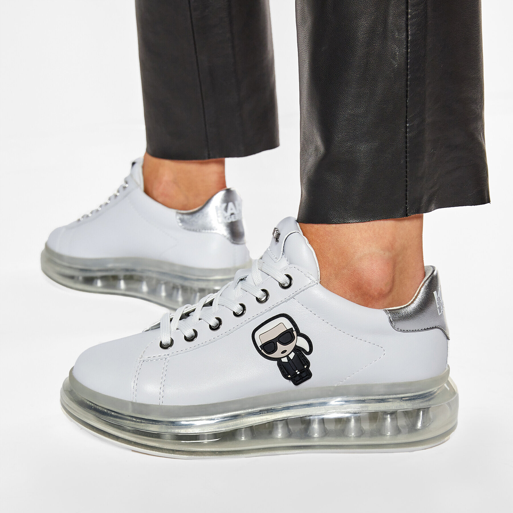 KARL LAGERFELD Сникърси KL62630 Бял - Pepit.bg