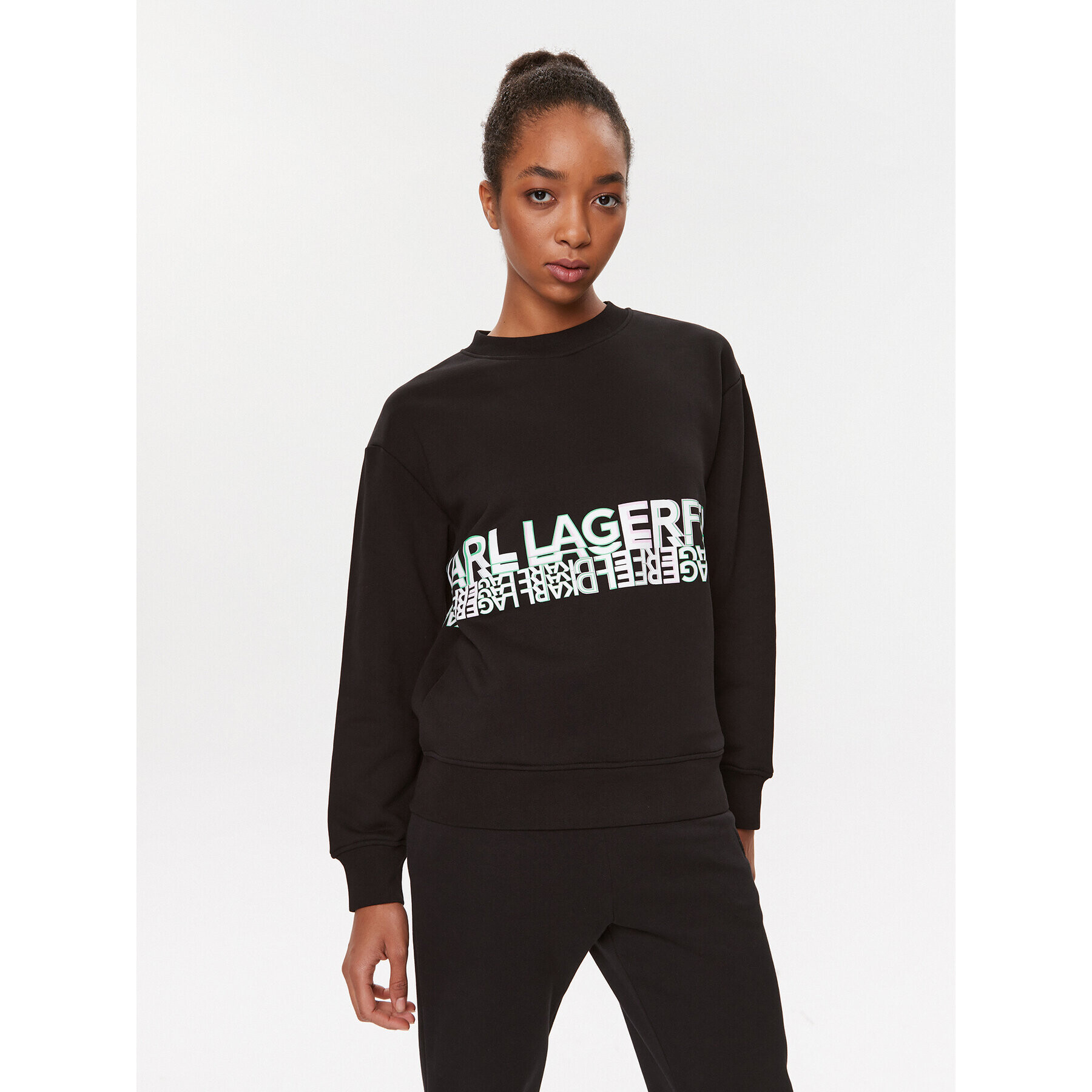 KARL LAGERFELD Суитшърт 235W1813 Черен Regular Fit - Pepit.bg