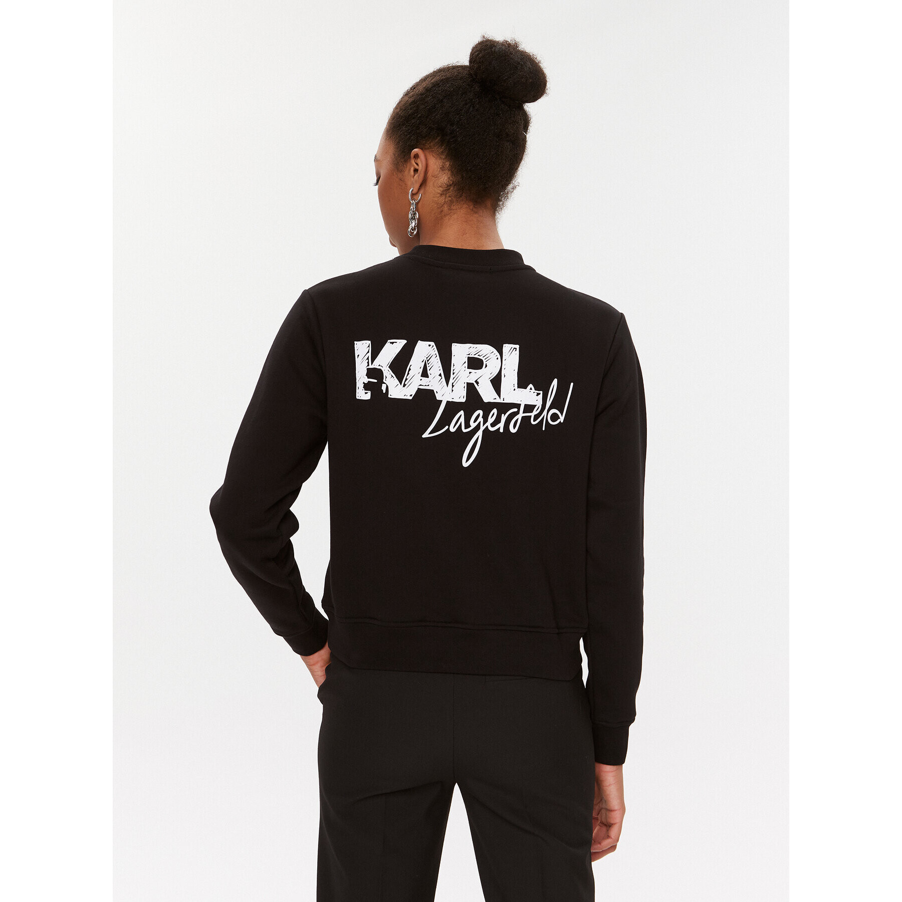 KARL LAGERFELD Суитшърт 235W1817 Черен Regular Fit - Pepit.bg