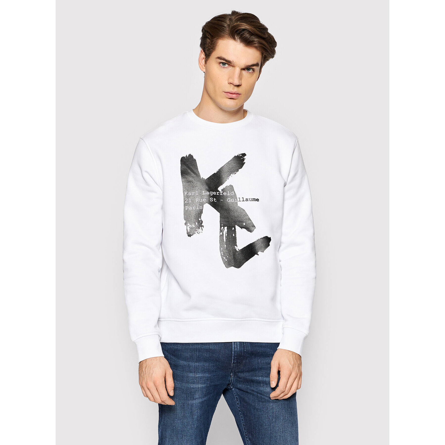 KARL LAGERFELD Суитшърт 705002 512913 Бял Regular Fit - Pepit.bg