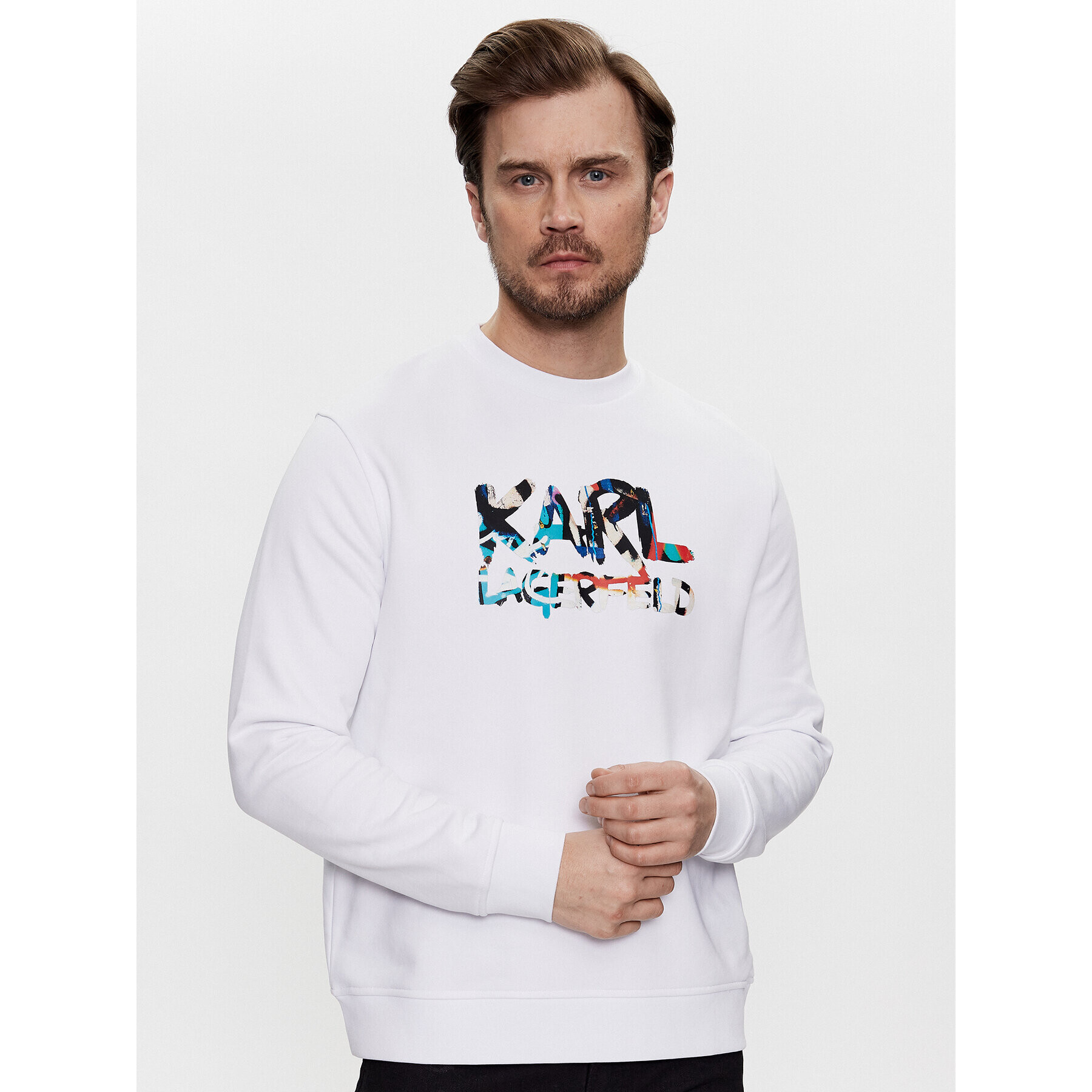 KARL LAGERFELD Суитшърт 705400 531900 Бял Regular Fit - Pepit.bg