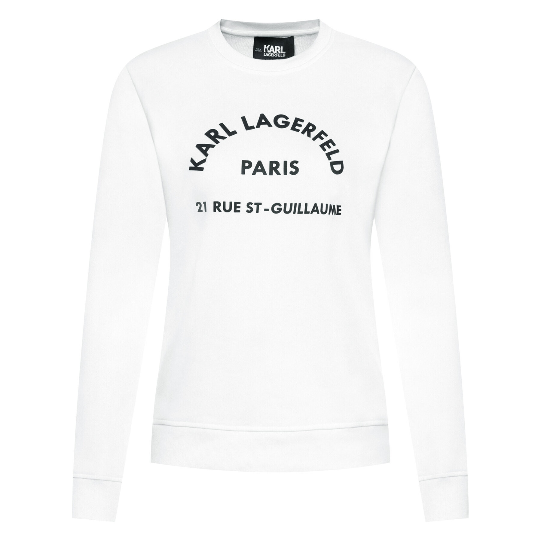 KARL LAGERFELD Суитшърт Address Logo 201W1801 Бял Regular Fit - Pepit.bg