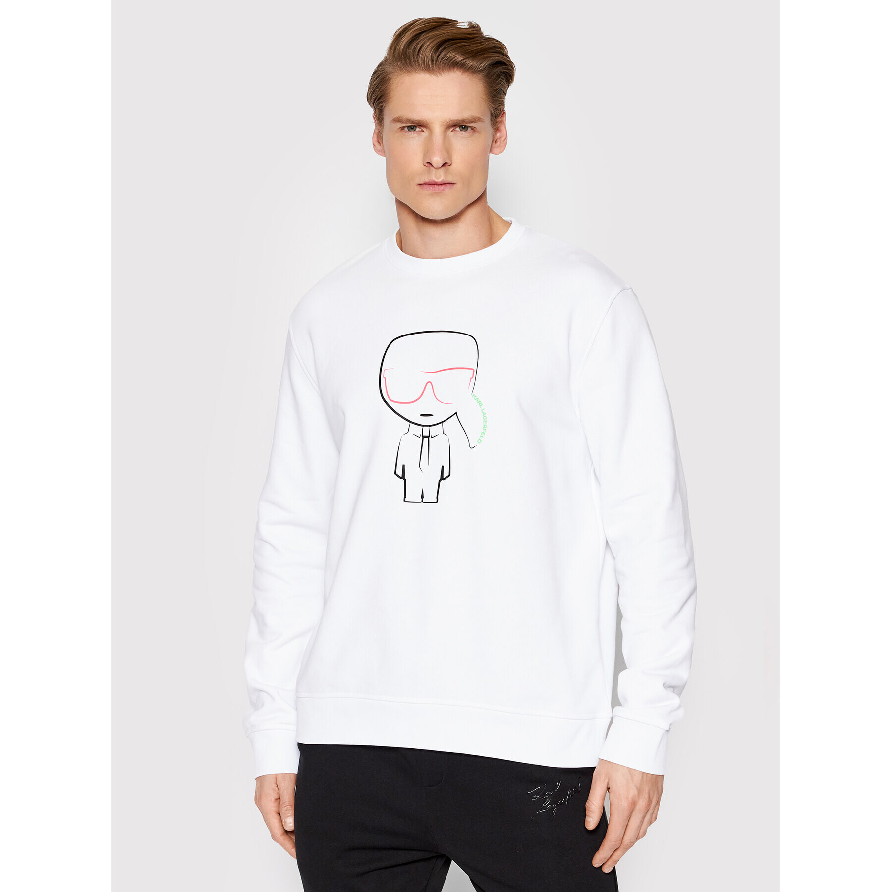 KARL LAGERFELD Суитшърт Crew Neck 705425 521900 Бял Regular Fit - Pepit.bg